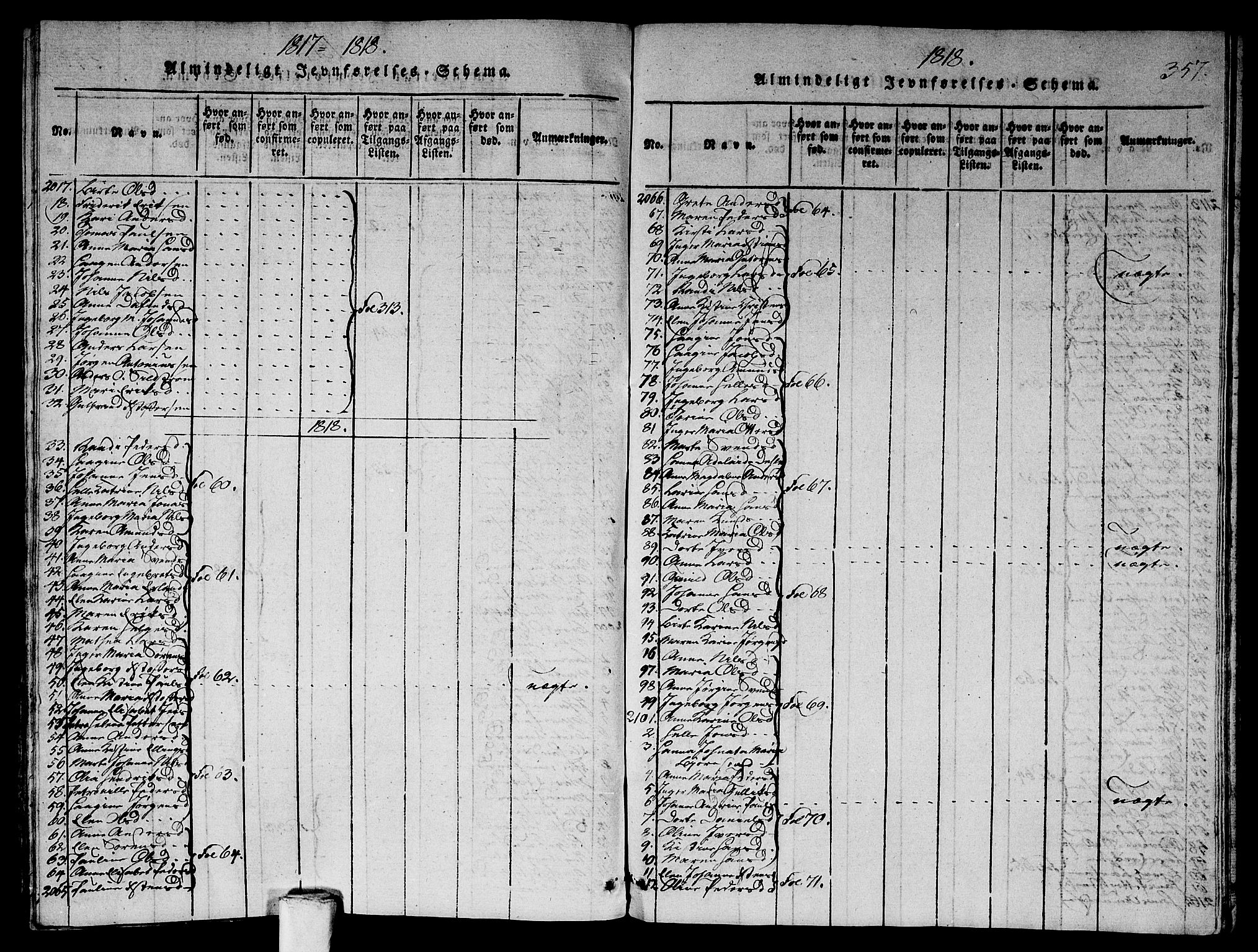 Asker prestekontor Kirkebøker, SAO/A-10256a/G/Ga/L0001: Parish register (copy) no. I 1, 1814-1830, p. 357