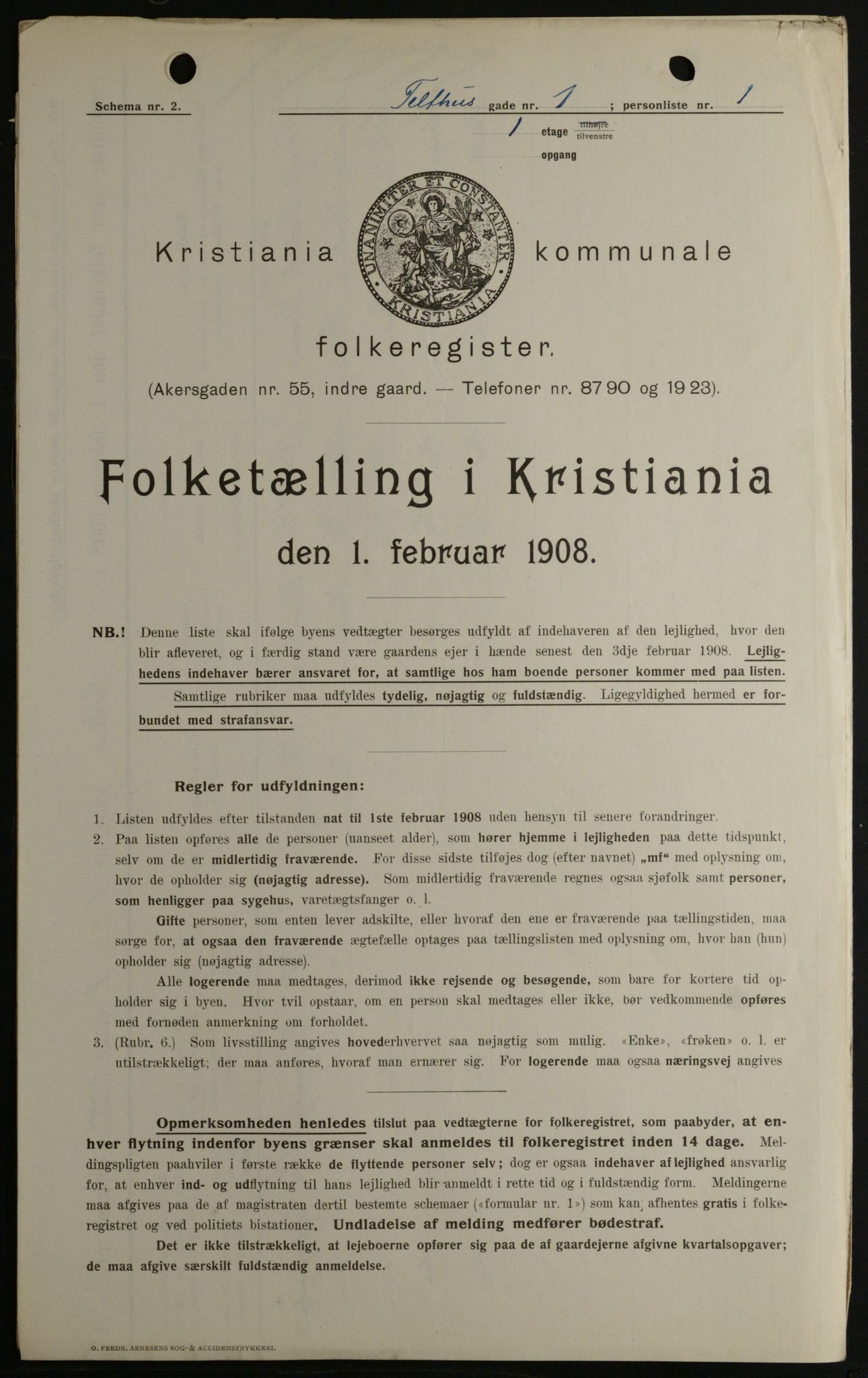 OBA, Municipal Census 1908 for Kristiania, 1908, p. 96690