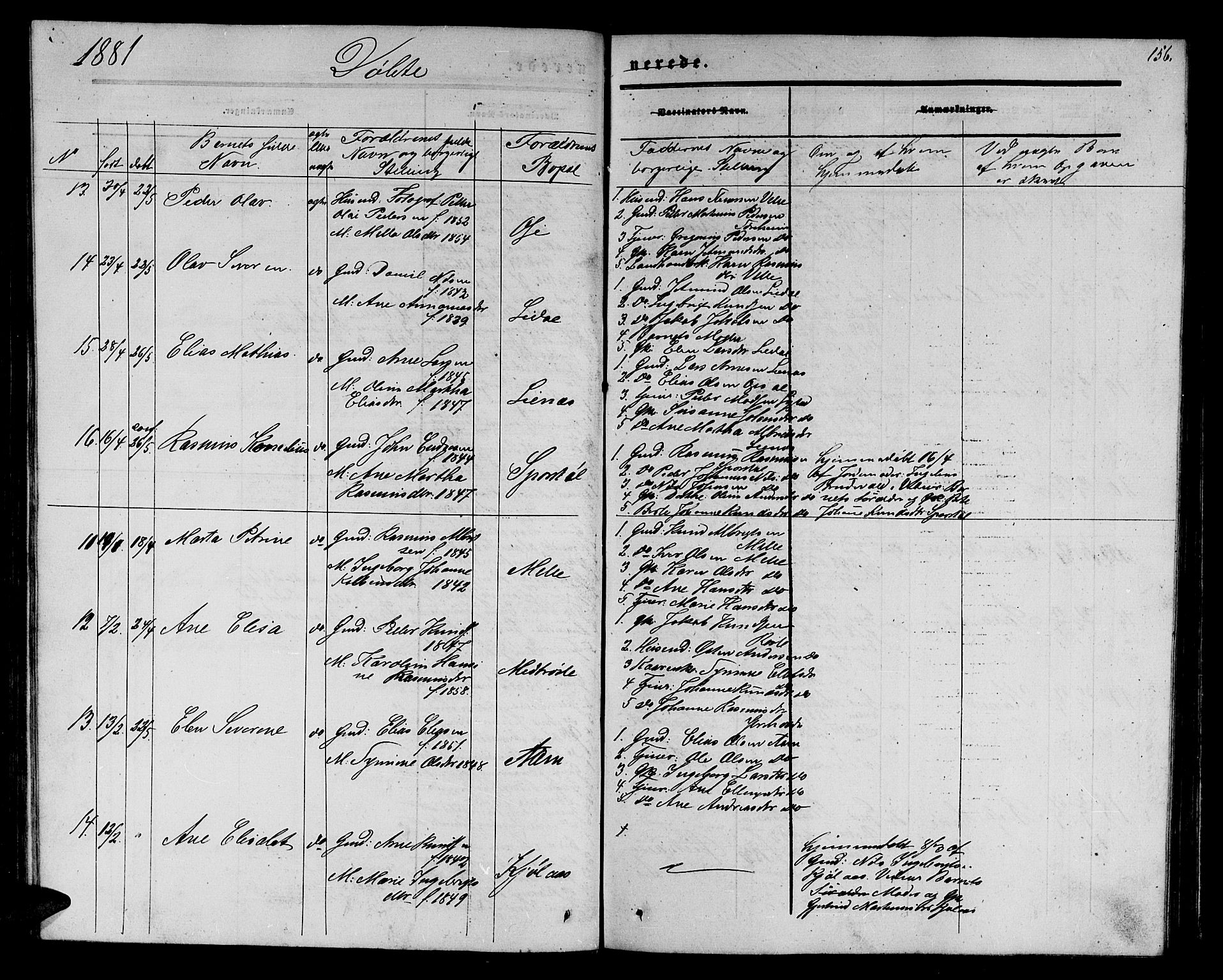 Ministerialprotokoller, klokkerbøker og fødselsregistre - Møre og Romsdal, AV/SAT-A-1454/513/L0188: Parish register (copy) no. 513C02, 1865-1882, p. 156