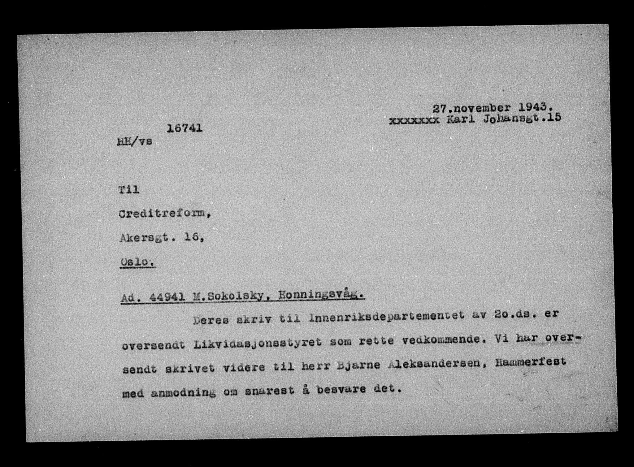 Justisdepartementet, Tilbakeføringskontoret for inndratte formuer, AV/RA-S-1564/H/Hc/Hcb/L0916: --, 1945-1947, p. 682