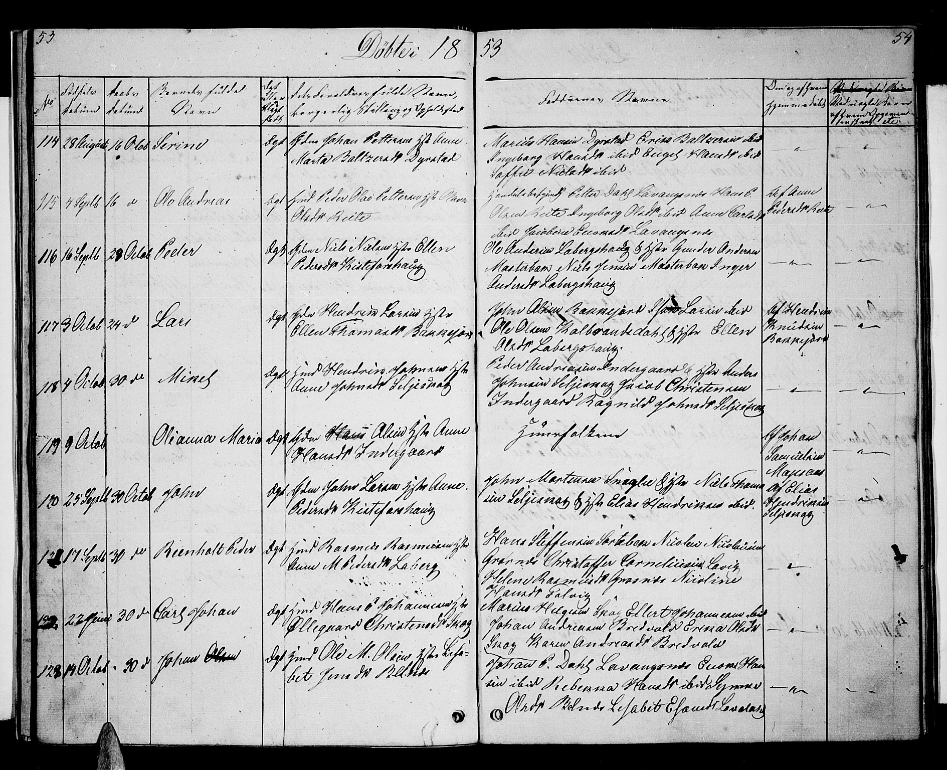 Ibestad sokneprestembete, SATØ/S-0077/H/Ha/Hab/L0004klokker: Parish register (copy) no. 4, 1852-1860, p. 53-54