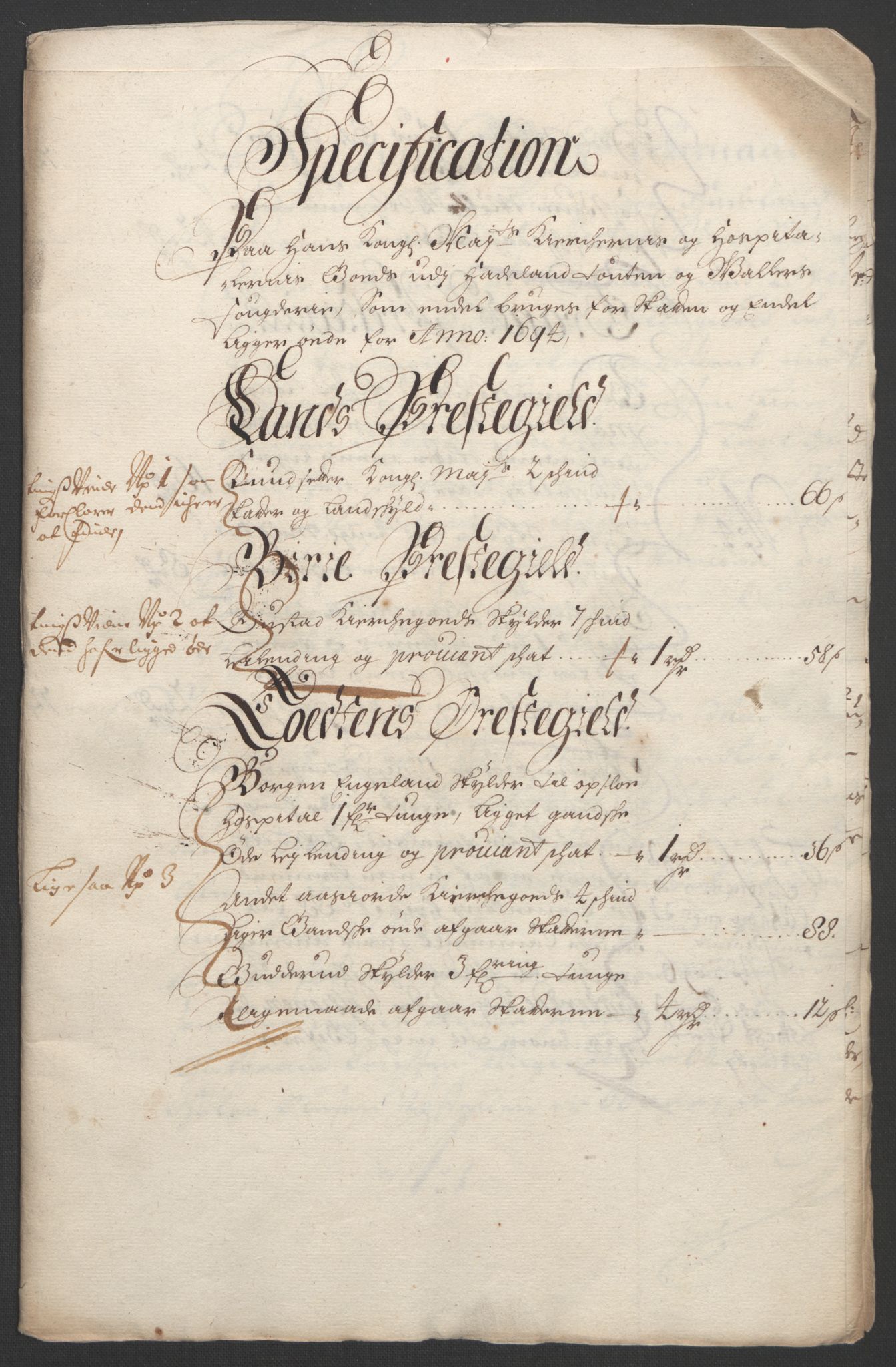 Rentekammeret inntil 1814, Reviderte regnskaper, Fogderegnskap, RA/EA-4092/R18/L1292: Fogderegnskap Hadeland, Toten og Valdres, 1693-1694, p. 441