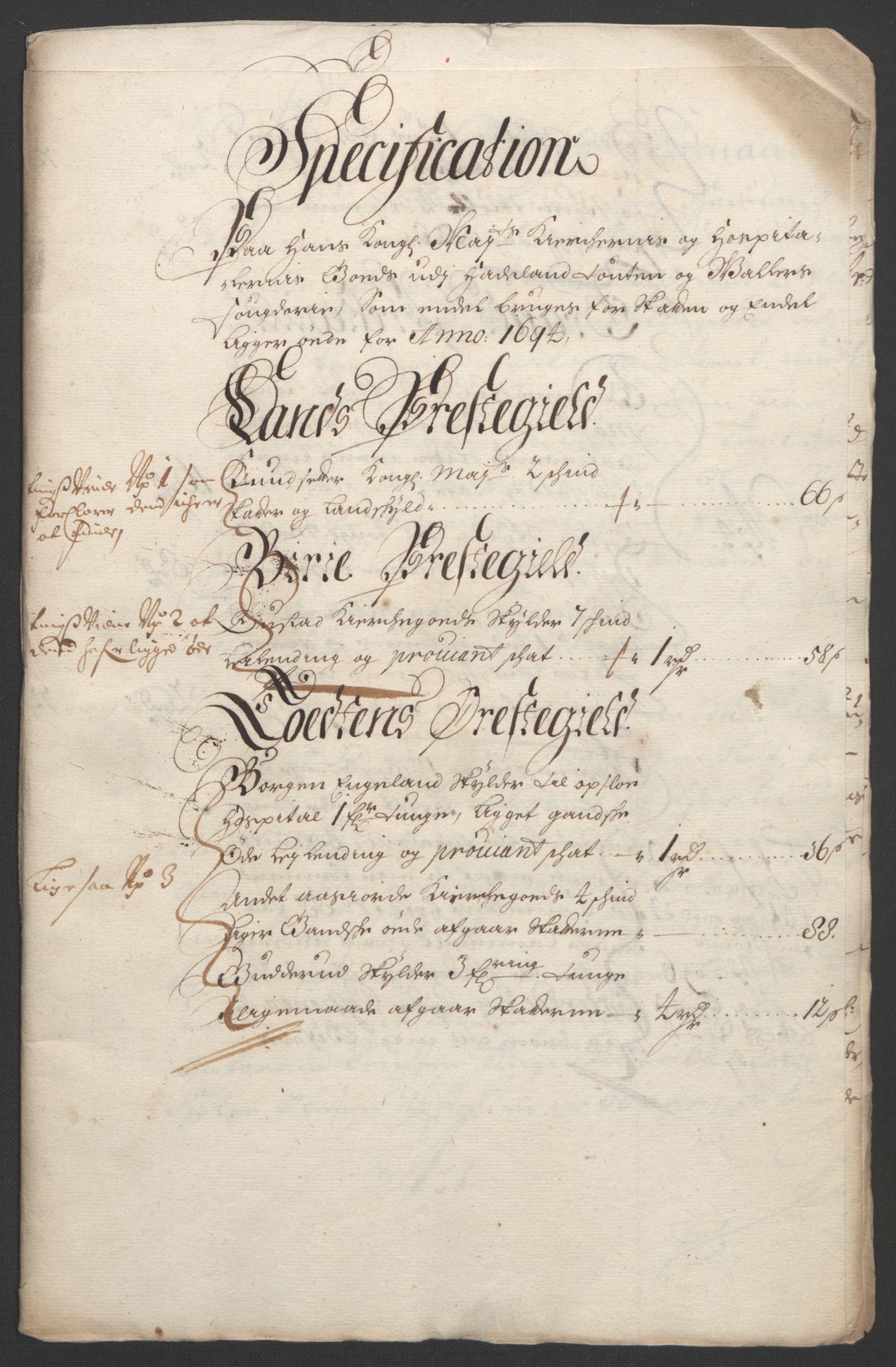 Rentekammeret inntil 1814, Reviderte regnskaper, Fogderegnskap, AV/RA-EA-4092/R18/L1292: Fogderegnskap Hadeland, Toten og Valdres, 1693-1694, p. 441