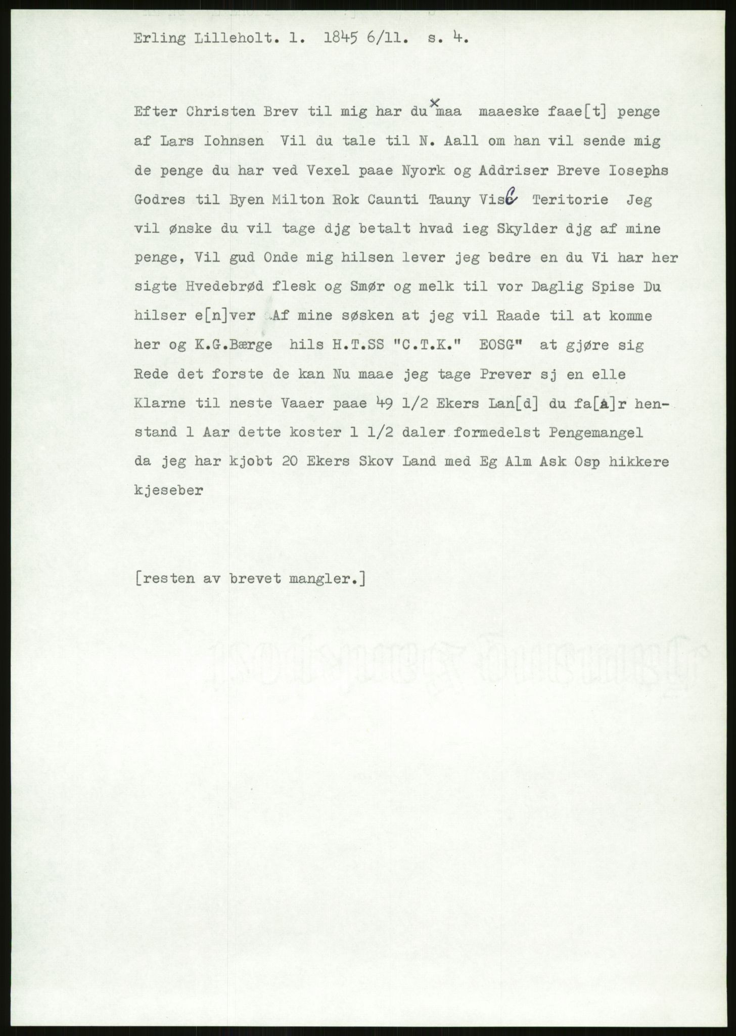 Samlinger til kildeutgivelse, Amerikabrevene, AV/RA-EA-4057/F/L0026: Innlån fra Aust-Agder: Aust-Agder-Arkivet - Erickson, 1838-1914, p. 537