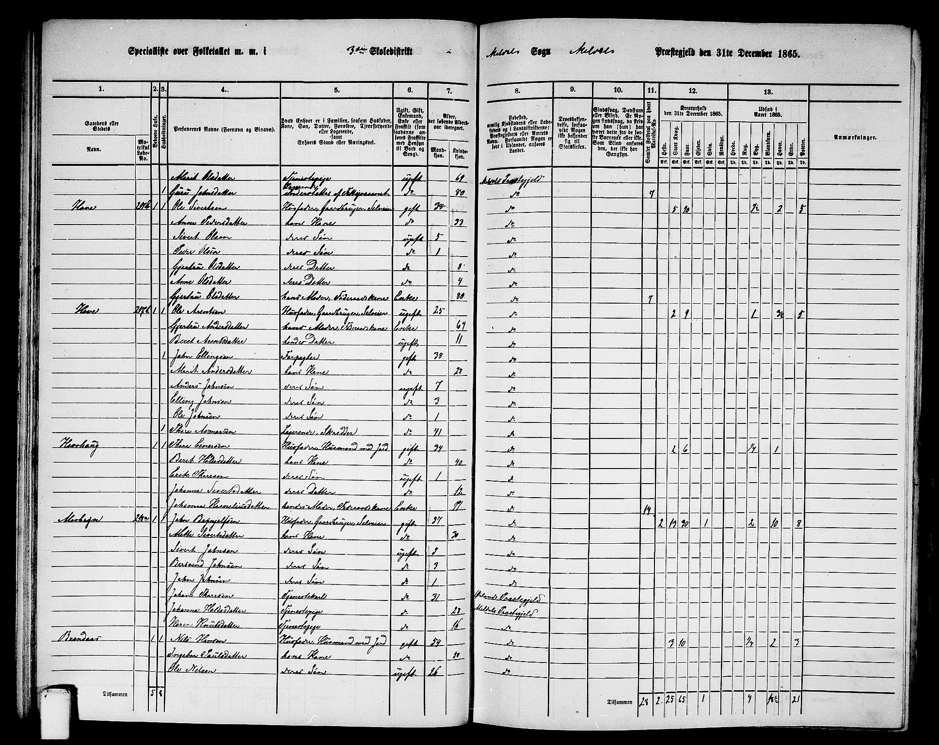 RA, 1865 census for Meldal, 1865, p. 77