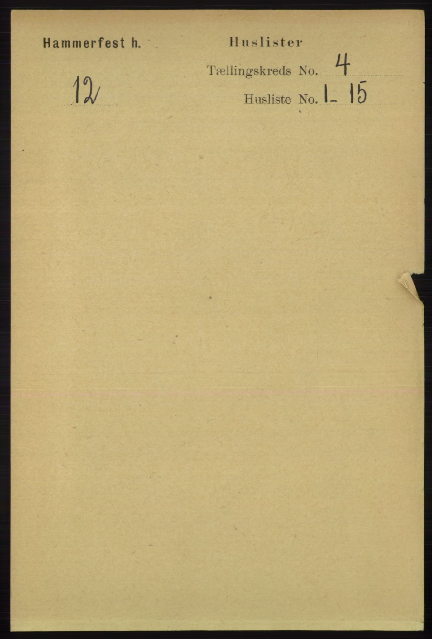 RA, 1891 census for 2016 Hammerfest, 1891, p. 1087