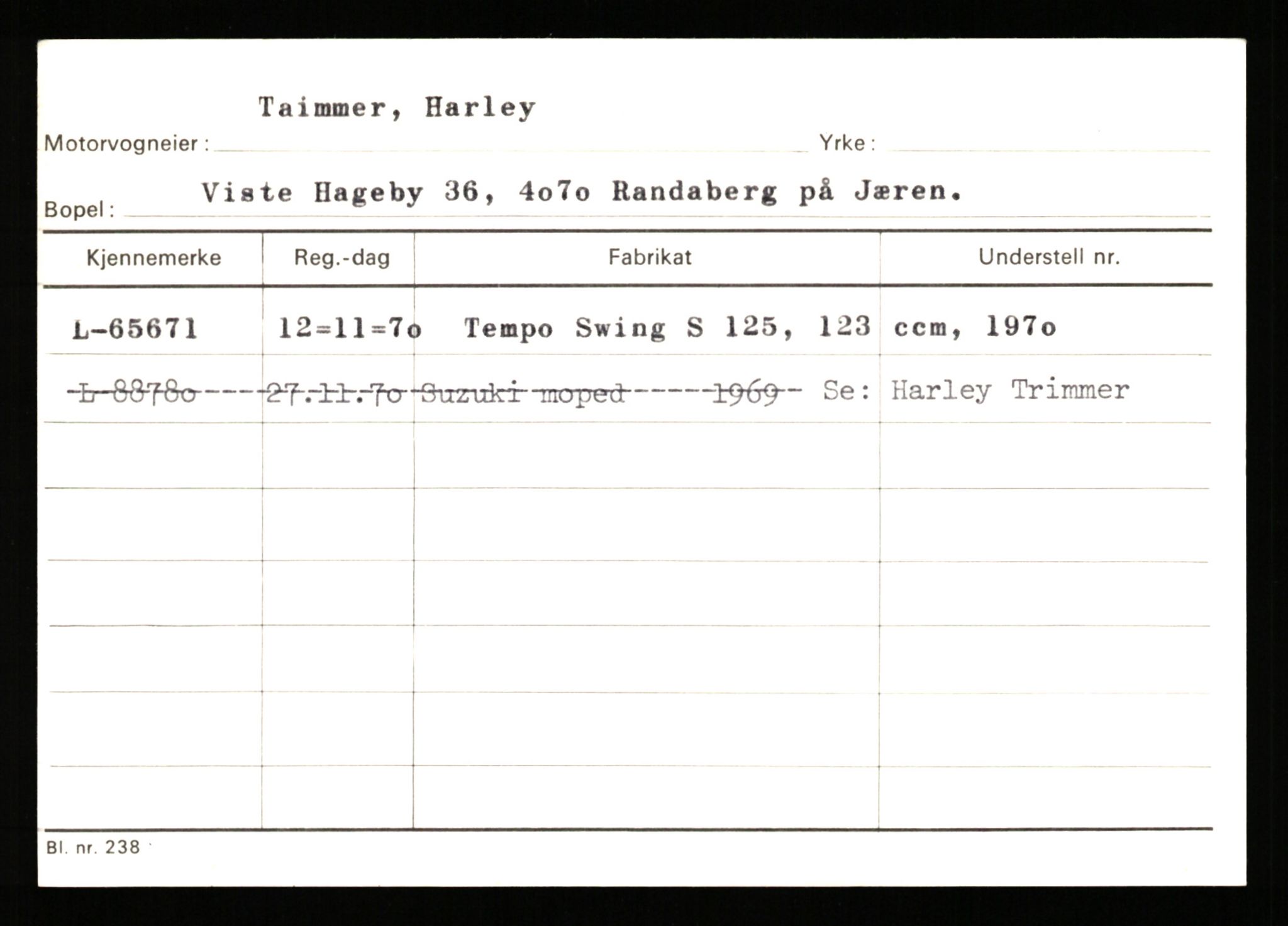 Stavanger trafikkstasjon, SAST/A-101942/0/H/L0038: Sørbø - Tjeltveit, 1930-1971, p. 1113