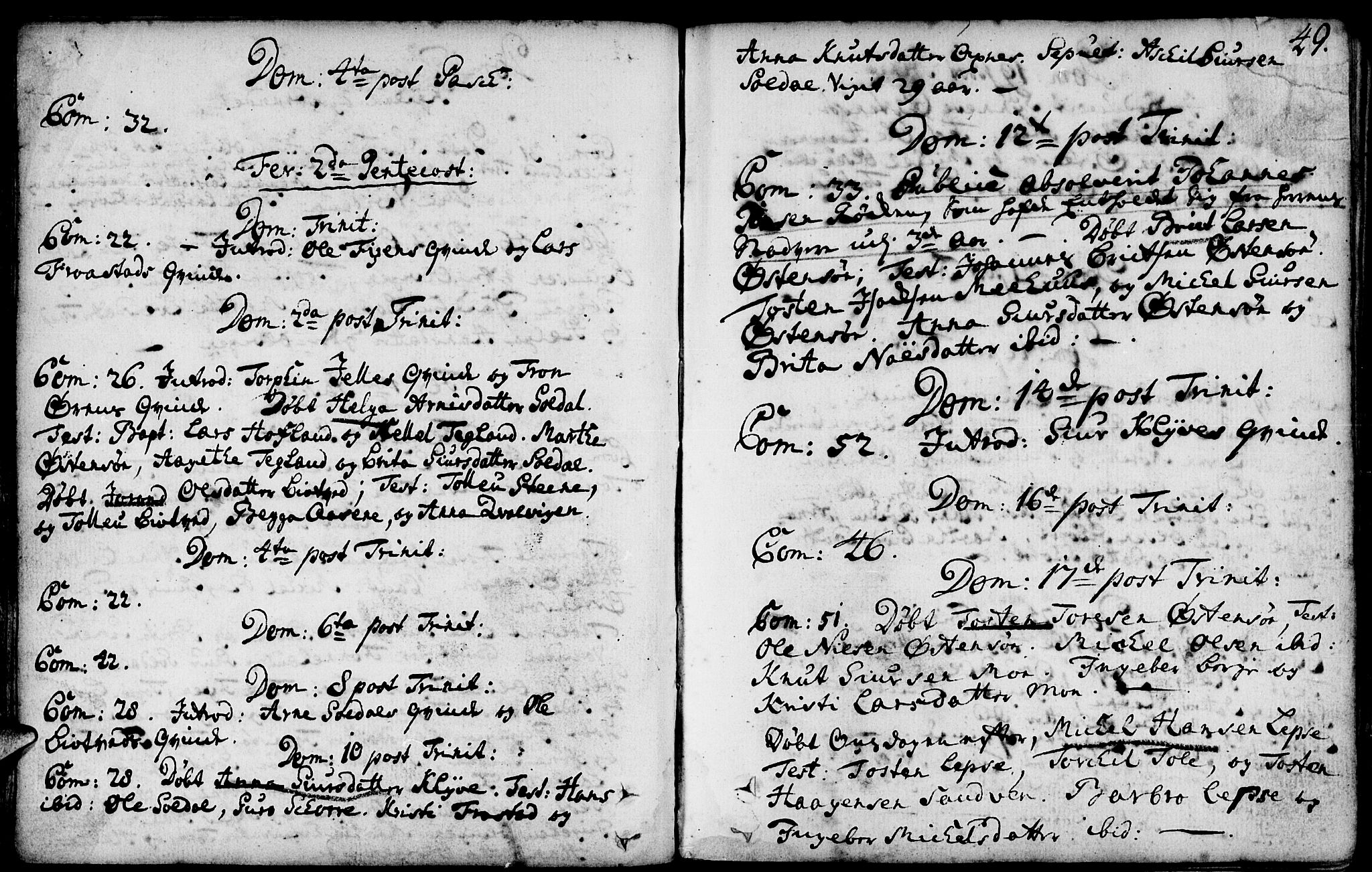 Kvam sokneprestembete, SAB/A-76201/H/Haa: Parish register (official) no. A 3, 1743-1795, p. 49