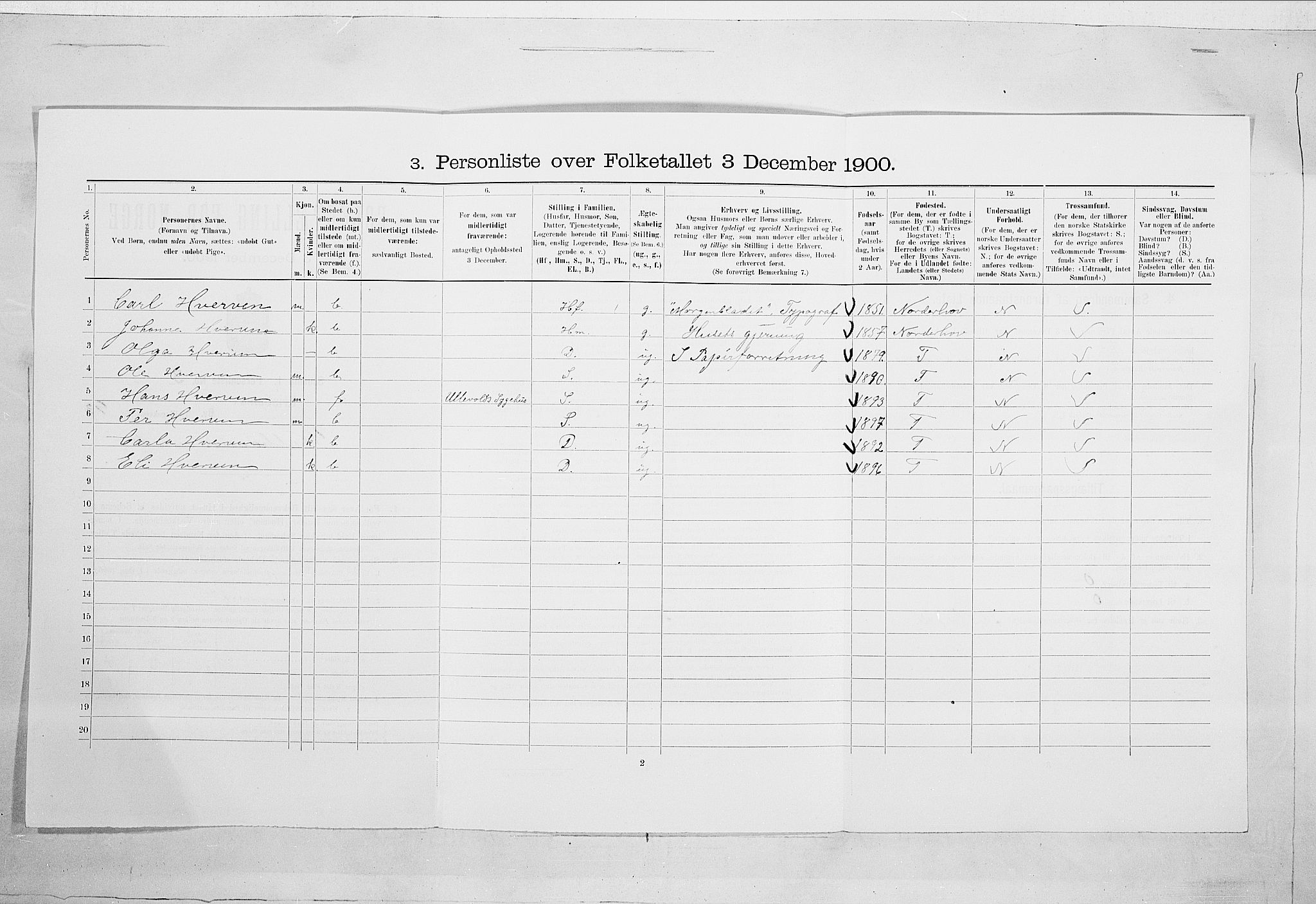 SAO, 1900 census for Kristiania, 1900, p. 111045