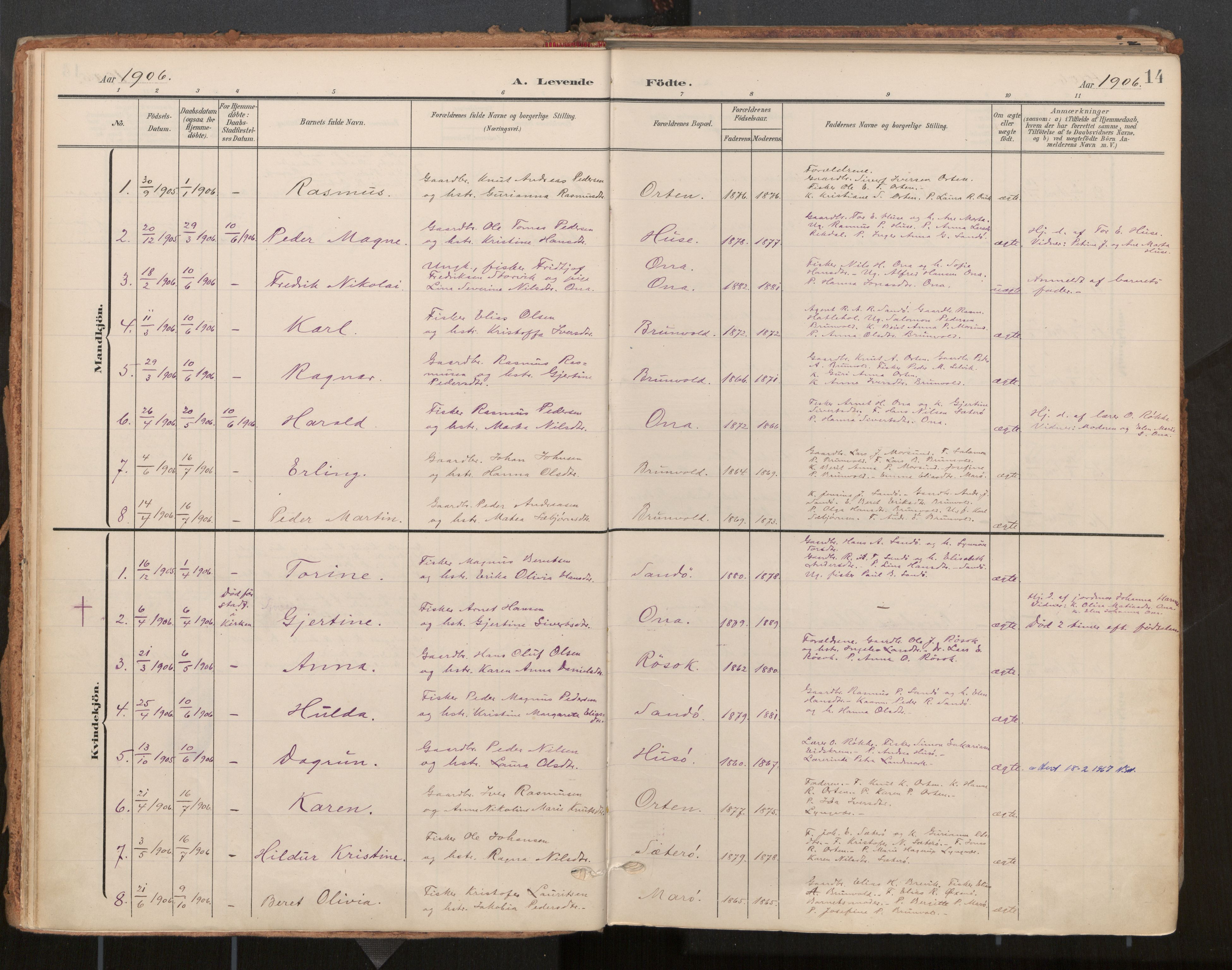 Ministerialprotokoller, klokkerbøker og fødselsregistre - Møre og Romsdal, AV/SAT-A-1454/561/L0730: Parish register (official) no. 561A04, 1901-1929, p. 14