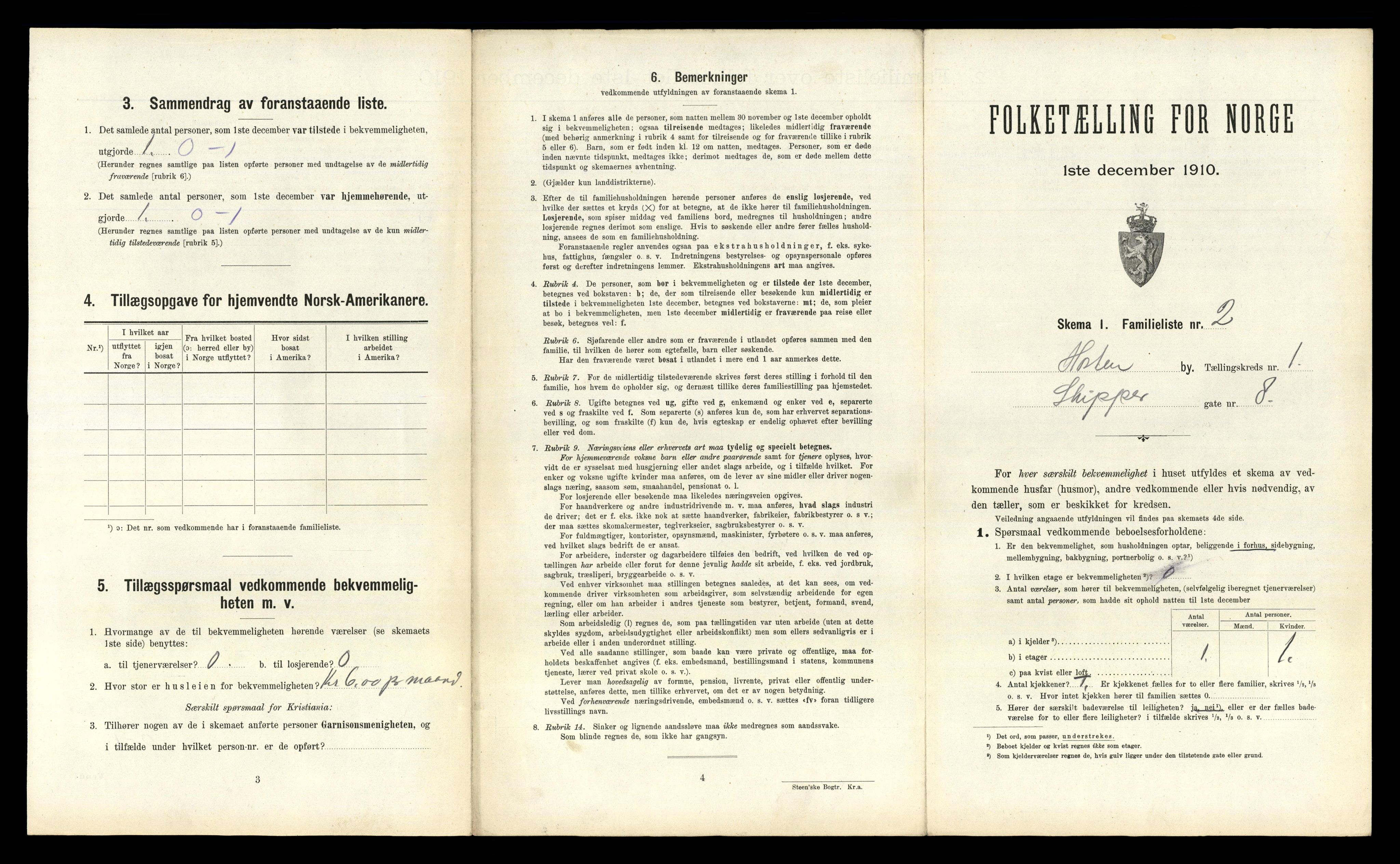 RA, 1910 census for Horten, 1910, p. 480
