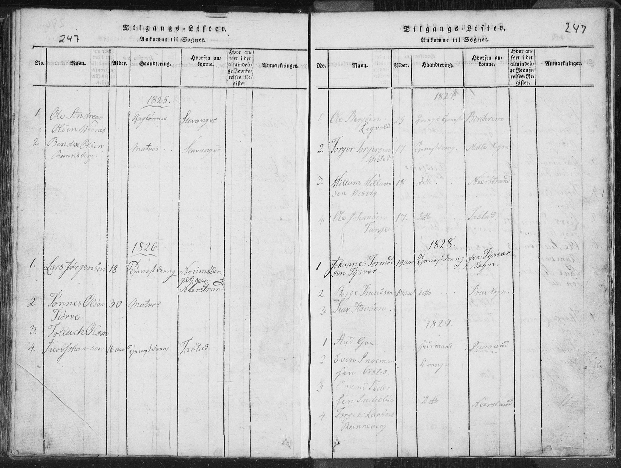 Hetland sokneprestkontor, SAST/A-101826/30/30BA/L0001: Parish register (official) no. A 1, 1816-1856, p. 247