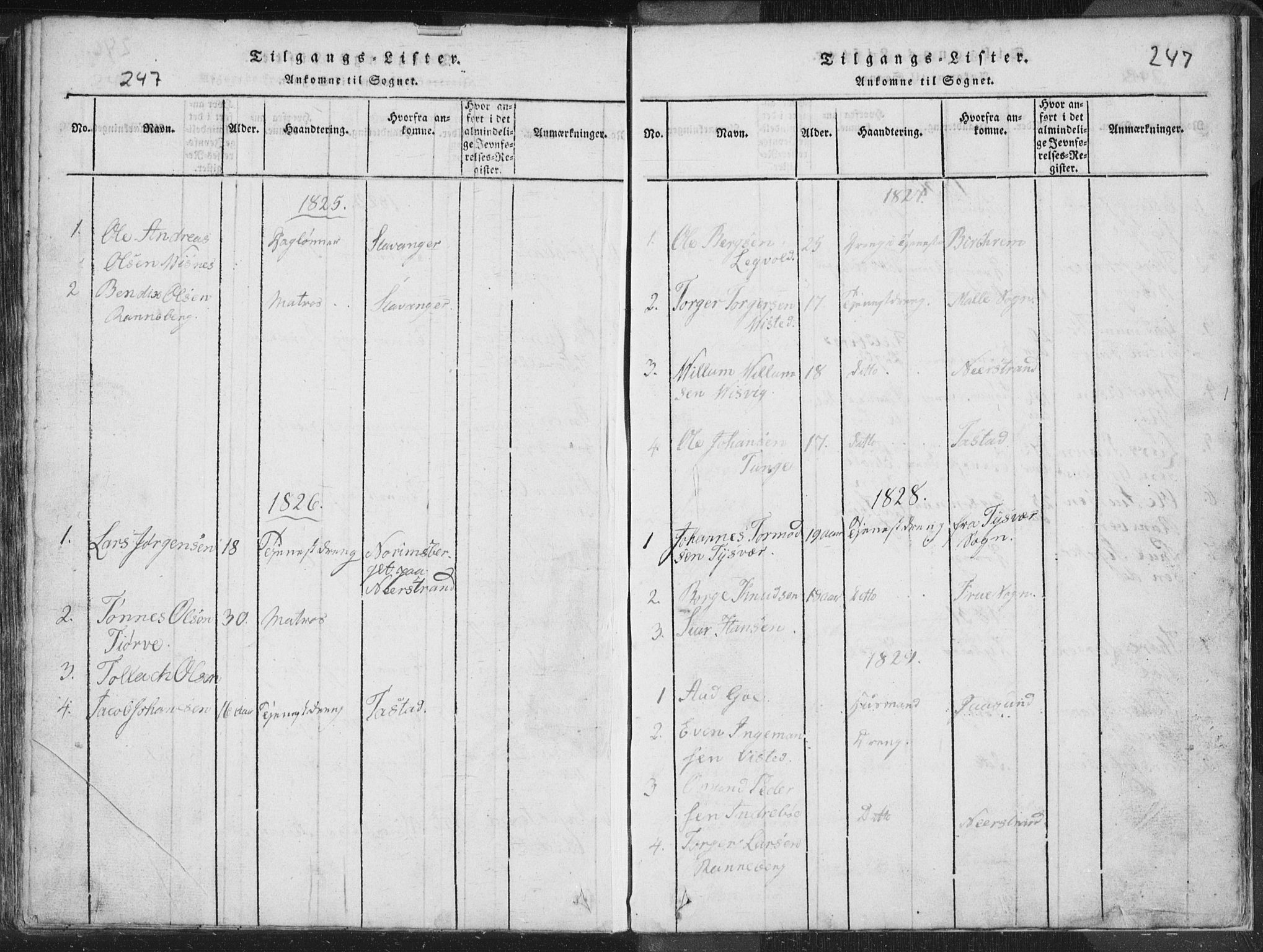 Hetland sokneprestkontor, AV/SAST-A-101826/30/30BA/L0001: Parish register (official) no. A 1, 1816-1856, p. 247