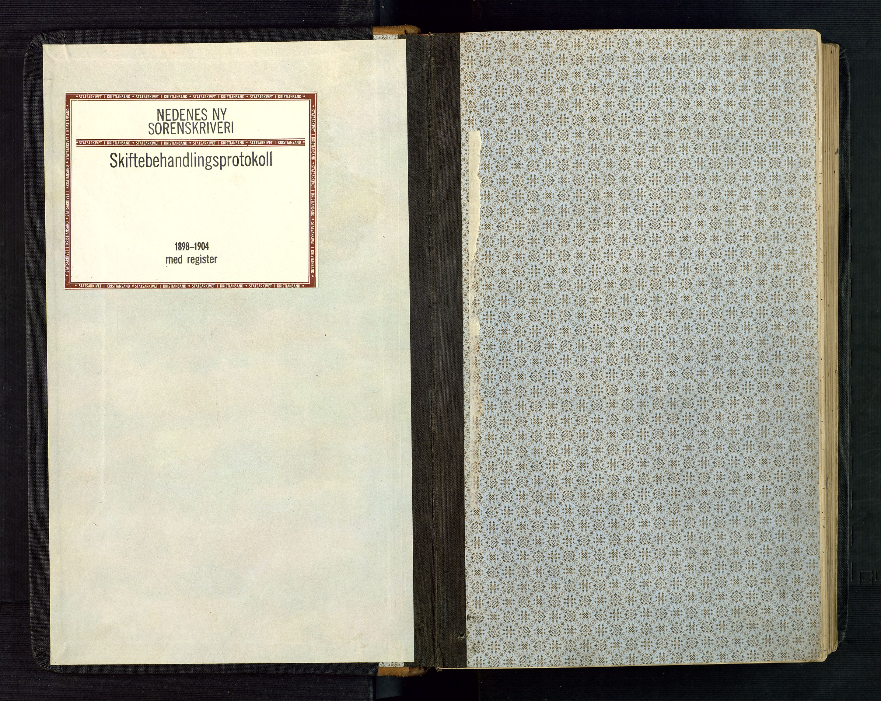 Nedenes sorenskriveri, SAK/1221-0006/H/Hc/L0005: Skiftebehandlingsprotokoll nr 5 med register, 1898-1904