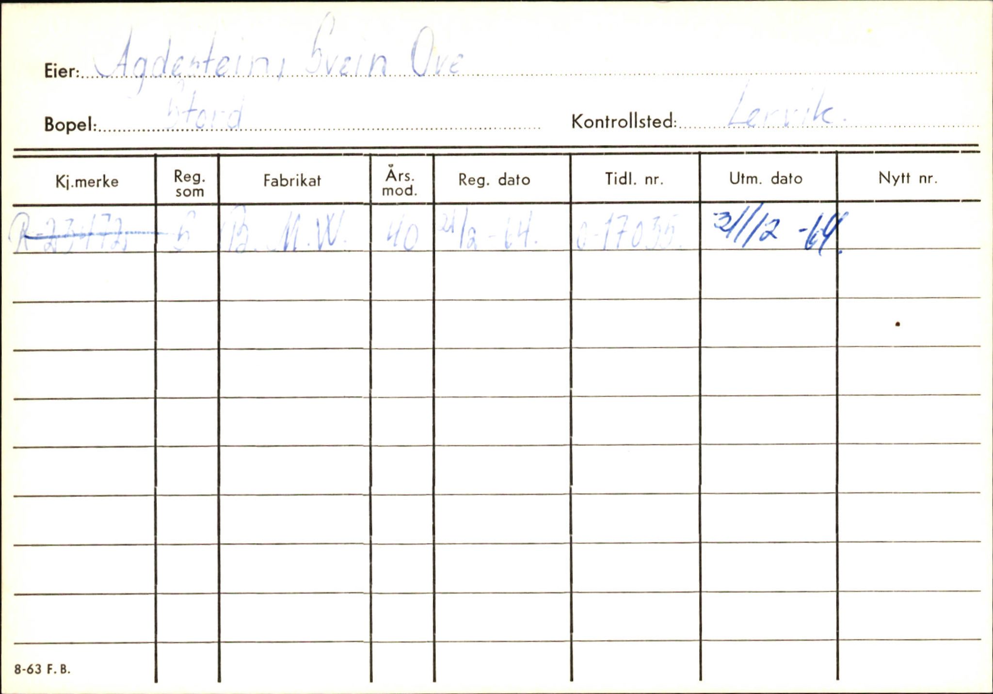 Statens vegvesen, Hordaland vegkontor, AV/SAB-A-5201/2/Ha/L0001: R-eierkort A, 1920-1971, p. 165