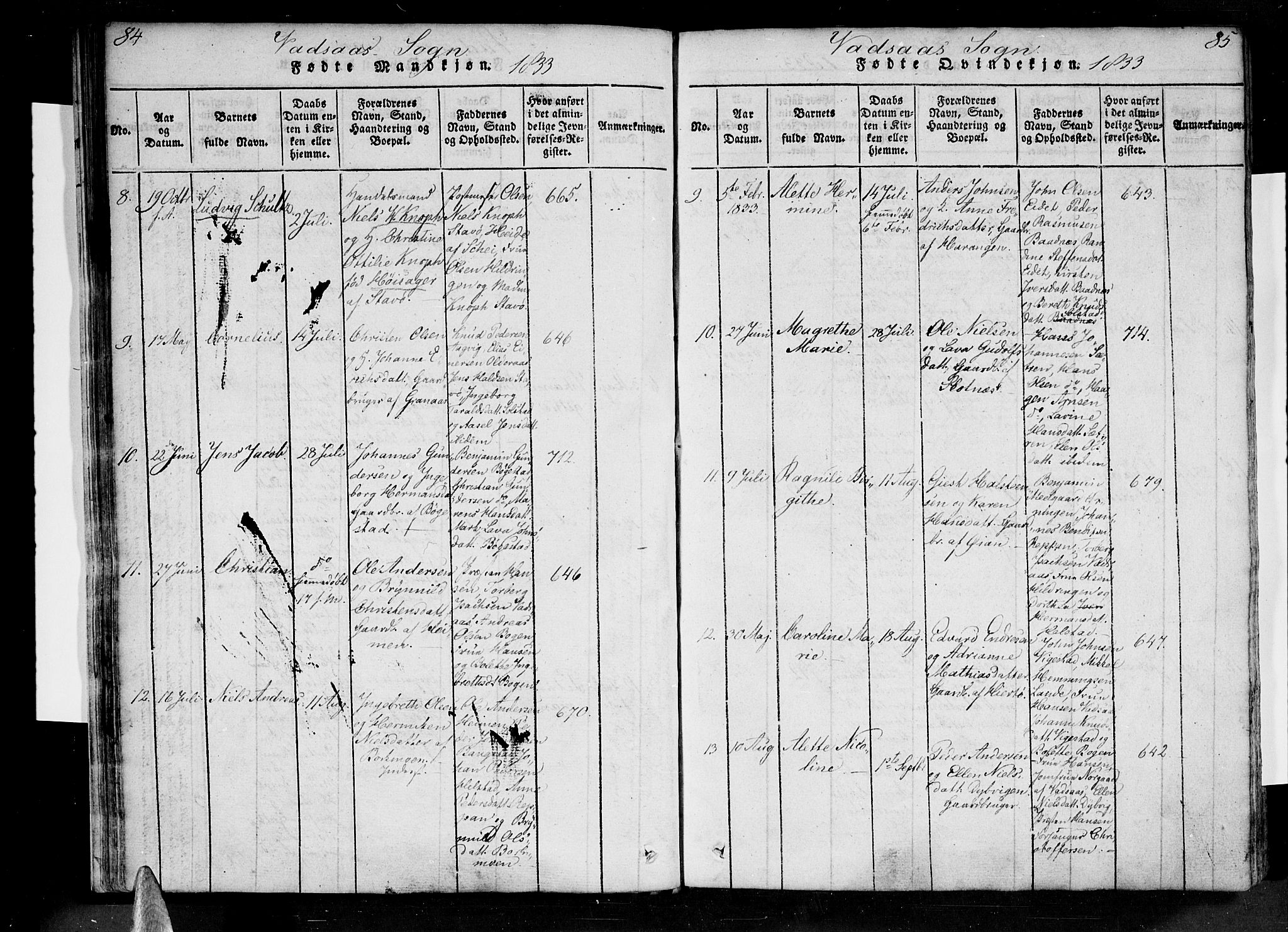 Ministerialprotokoller, klokkerbøker og fødselsregistre - Nordland, AV/SAT-A-1459/810/L0142: Parish register (official) no. 810A06 /1, 1819-1841, p. 84-85