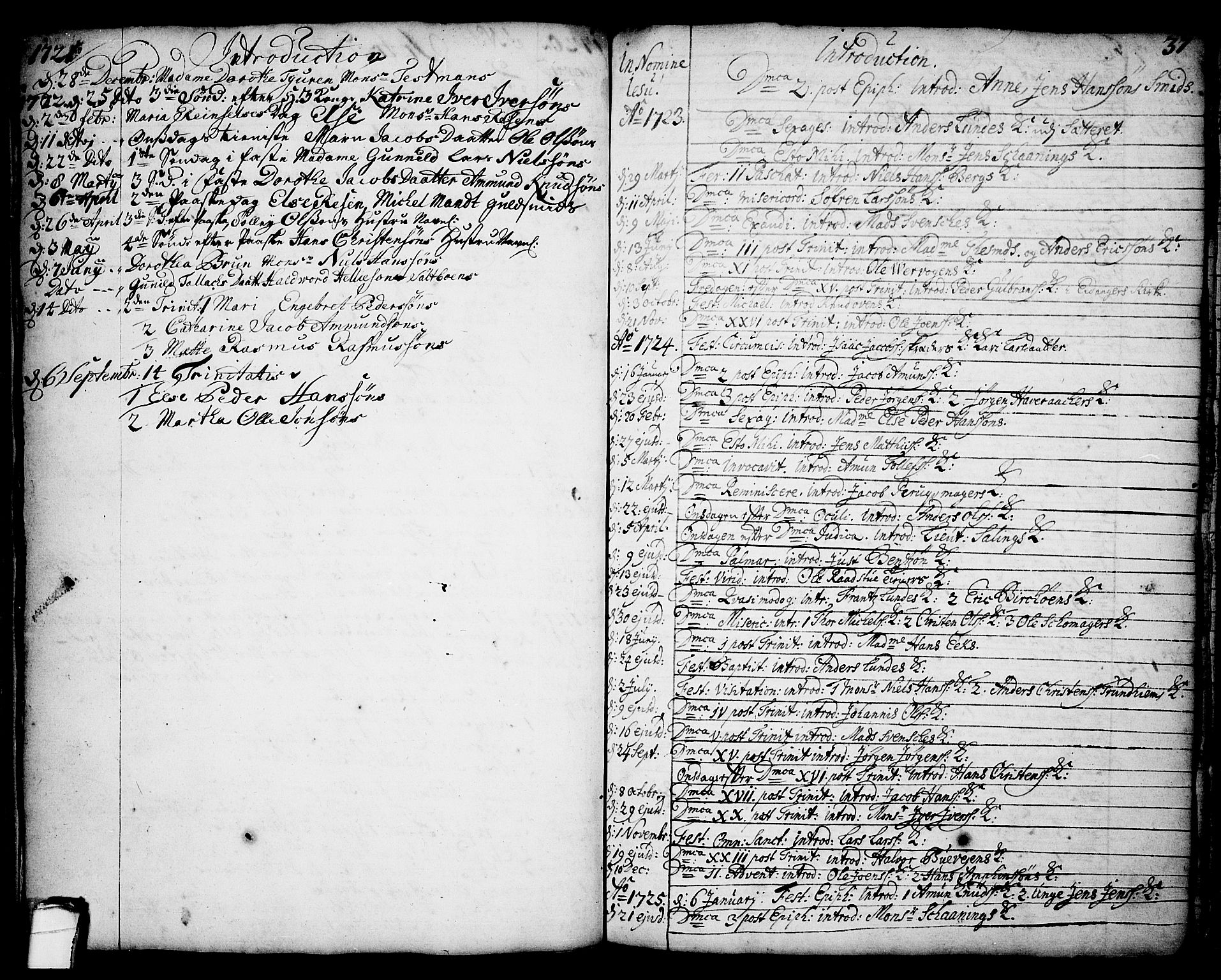 Brevik kirkebøker, SAKO/A-255/F/Fa/L0002: Parish register (official) no. 2, 1720-1764, p. 37