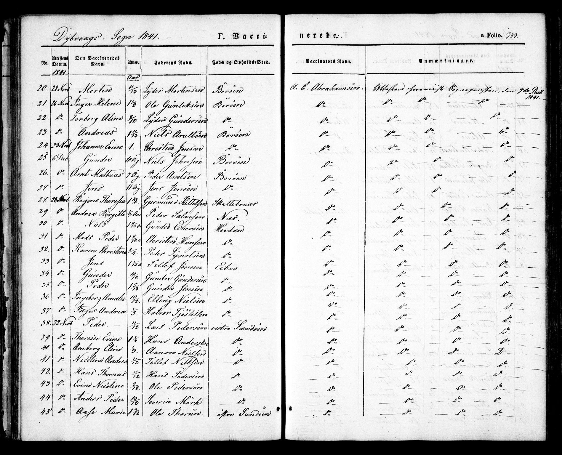 Dypvåg sokneprestkontor, AV/SAK-1111-0007/F/Fa/Faa/L0005: Parish register (official) no. A 5, 1841-1854, p. 343