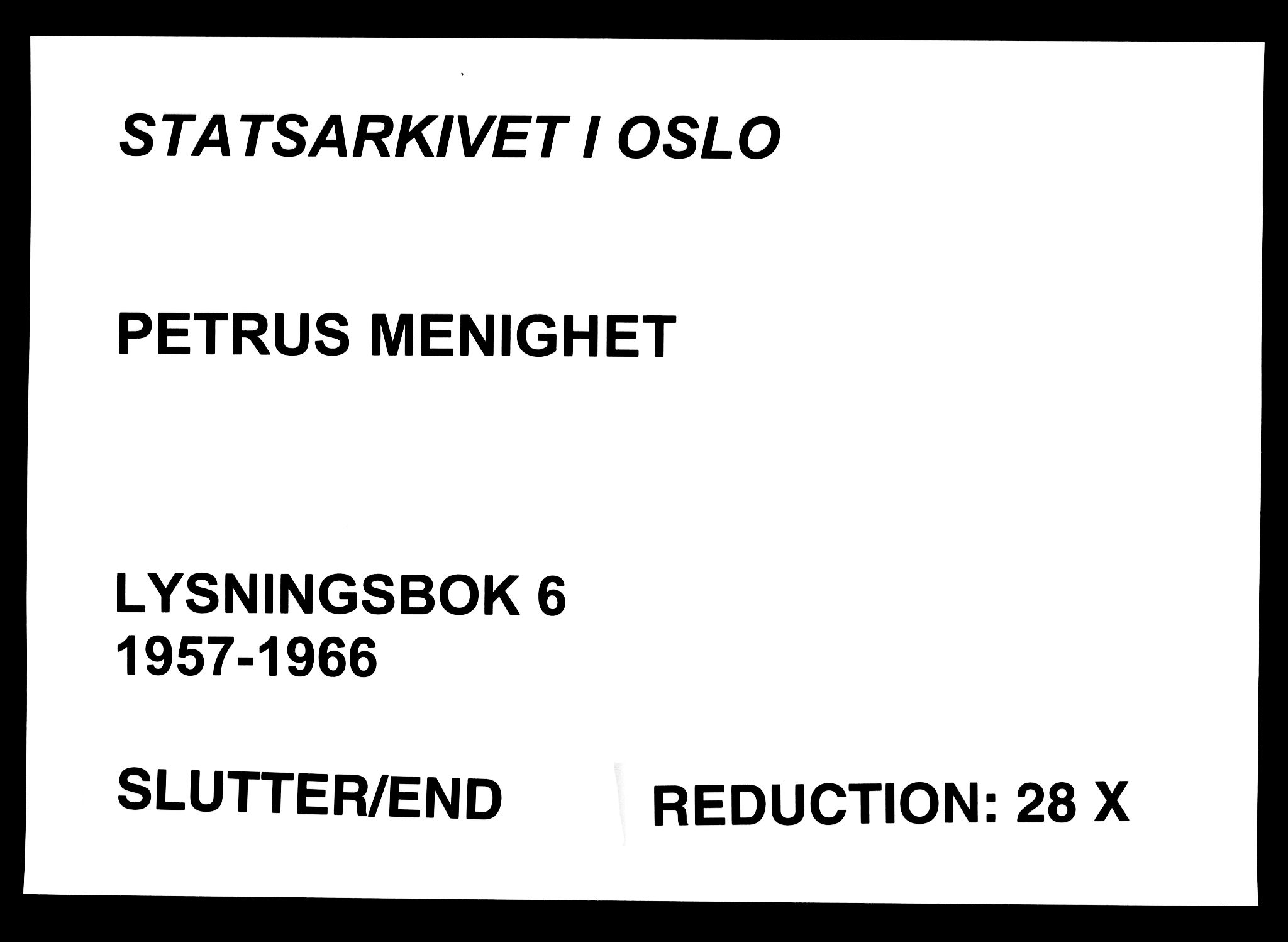 Petrus prestekontor Kirkebøker, SAO/A-10872/H/Ha/L0006: Banns register no. 6, 1957-1966