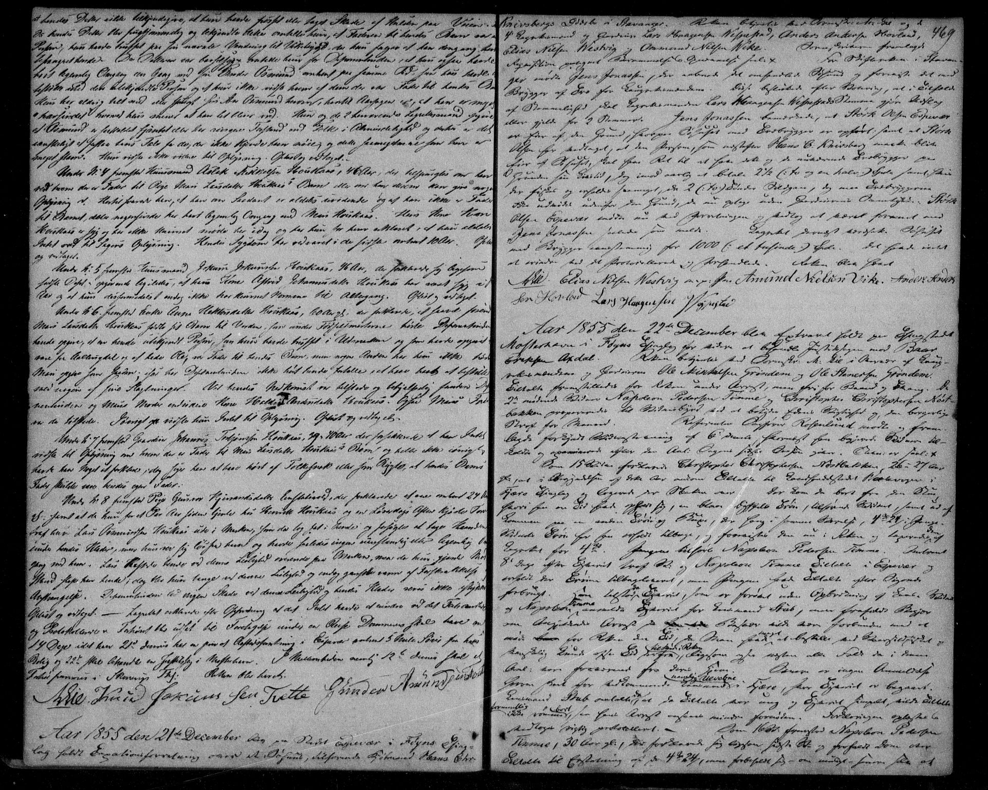 Sunnhordland sorenskrivar, SAB/A-2401/1/F/Fb/Fba/L0004: Ekstrarettsprotokoll, 1848-1855, p. 468b-469a