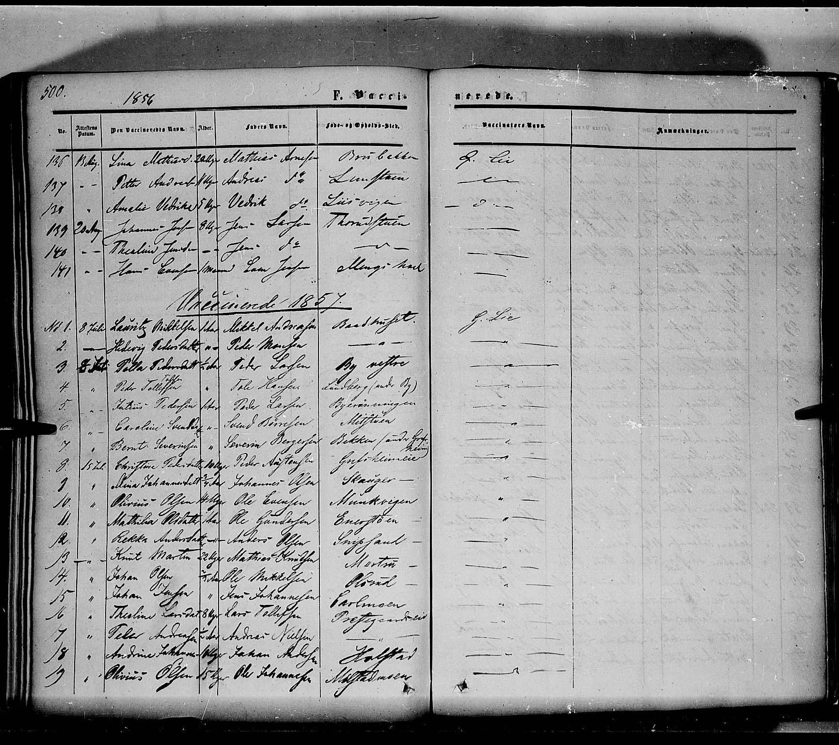 Nes prestekontor, Hedmark, SAH/PREST-020/K/Ka/L0004: Parish register (official) no. 4, 1852-1886, p. 500