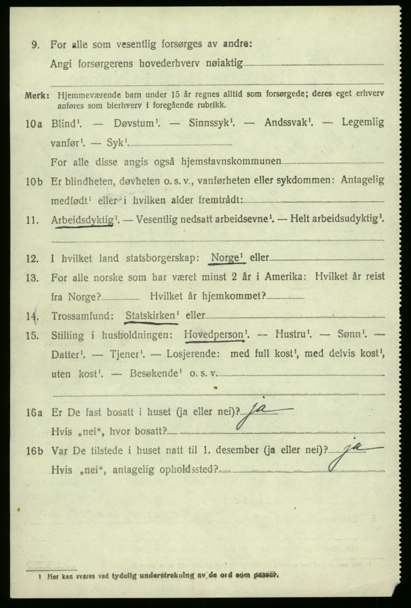 SAB, 1920 census for Årdal, 1920, p. 504