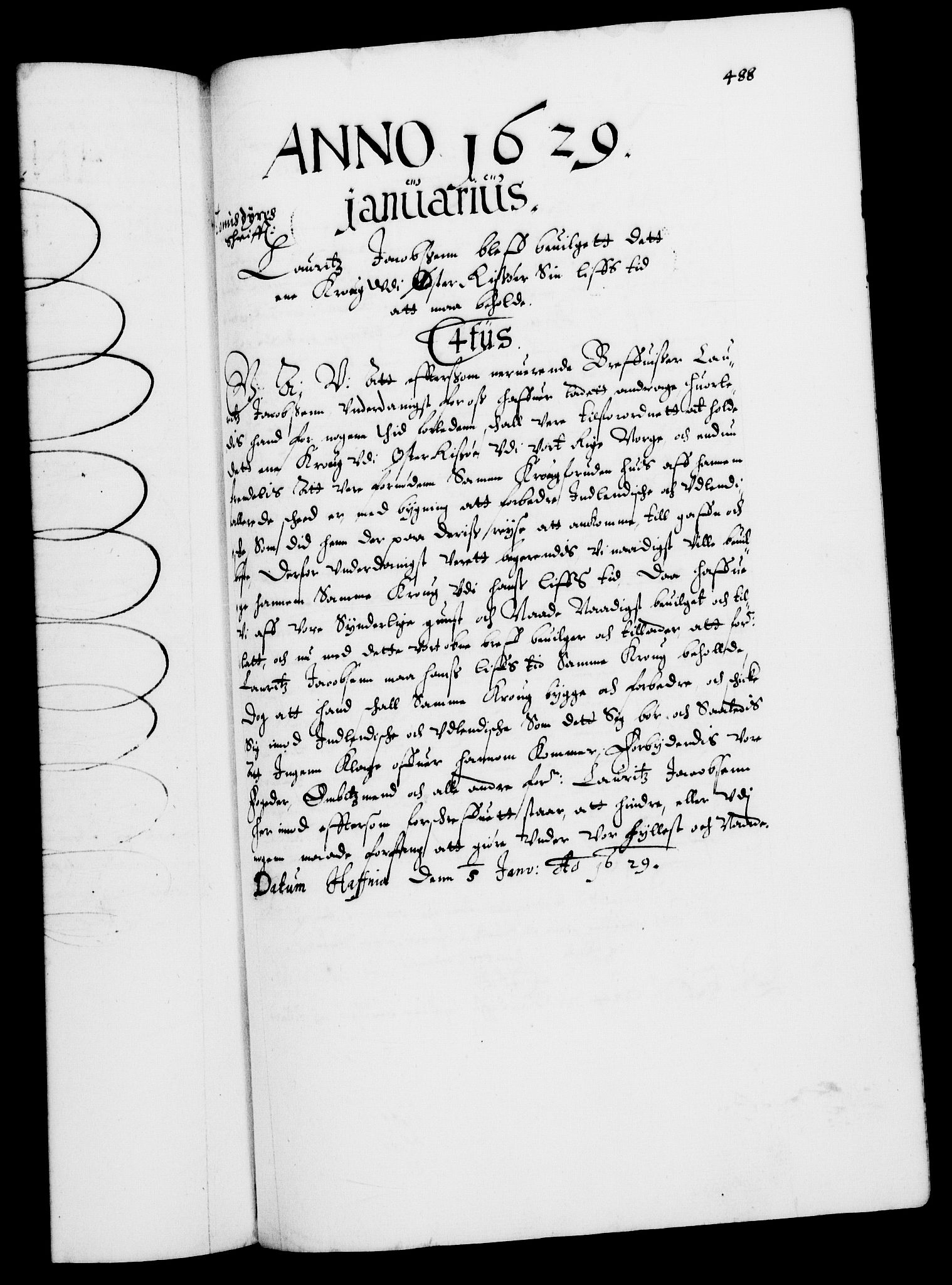 Danske Kanselli 1572-1799, RA/EA-3023/F/Fc/Fca/Fcaa/L0004: Norske registre (mikrofilm), 1617-1630, p. 488a