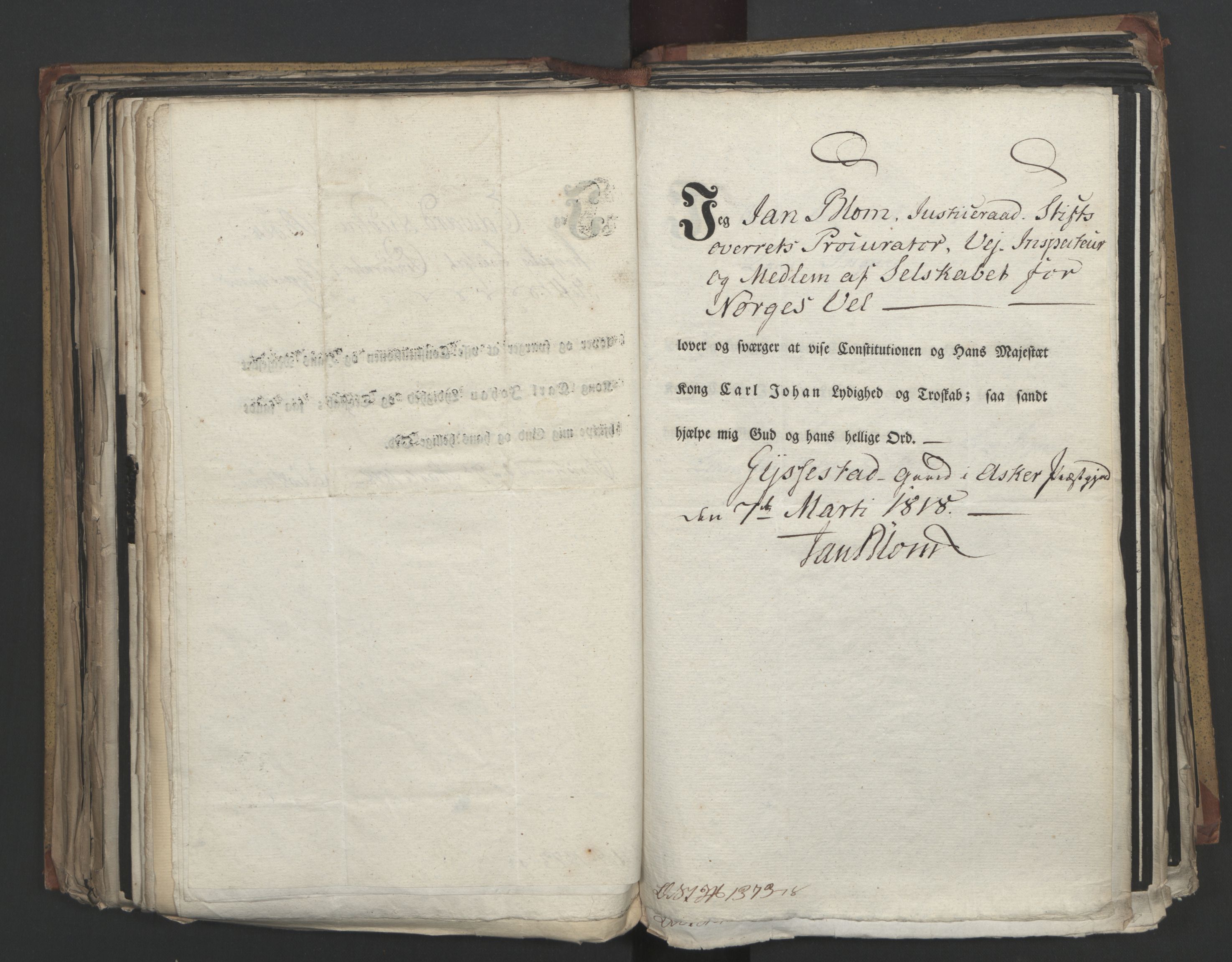 Statsrådsavdelingen i Stockholm, AV/RA-S-1003/D/Da/L0014: Regjeringsinnstillinger nr. 2890-3057, 1818, p. 327