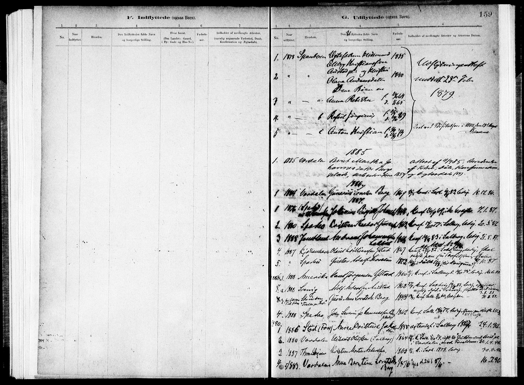 Ministerialprotokoller, klokkerbøker og fødselsregistre - Nord-Trøndelag, SAT/A-1458/731/L0309: Parish register (official) no. 731A01, 1879-1918, p. 159