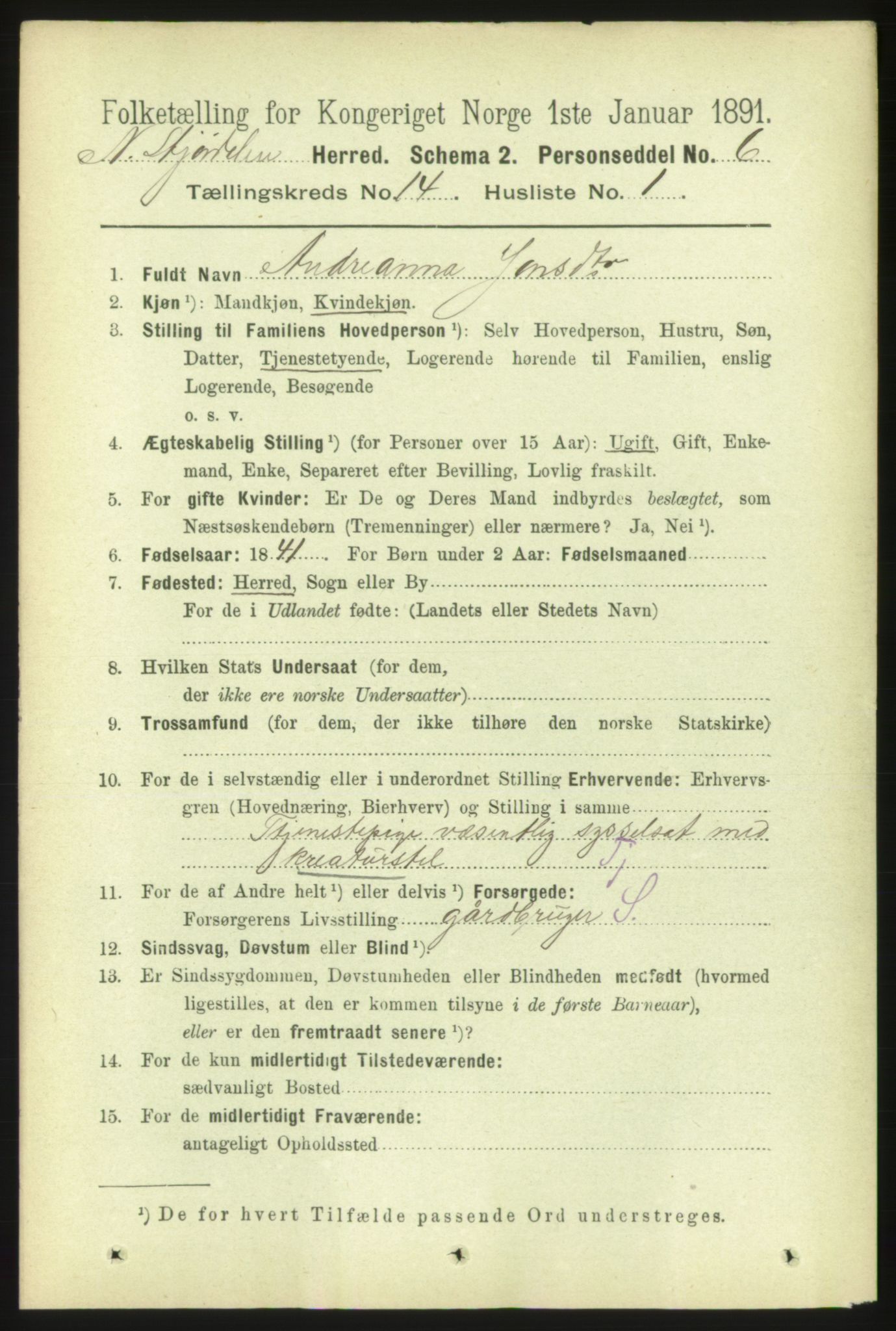 RA, 1891 census for 1714 Nedre Stjørdal, 1891, p. 6556