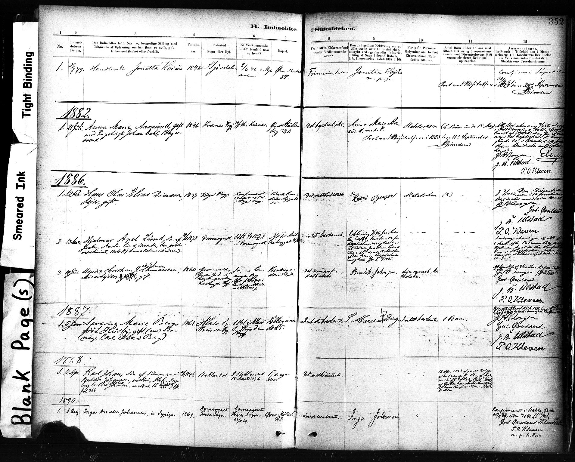 Ministerialprotokoller, klokkerbøker og fødselsregistre - Sør-Trøndelag, SAT/A-1456/604/L0189: Parish register (official) no. 604A10, 1878-1892, p. 352