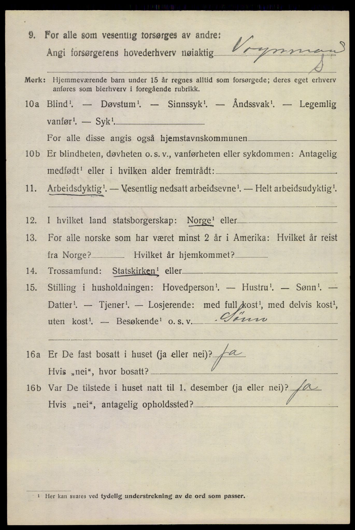 SAKO, 1920 census for Sandeherred, 1920, p. 9709