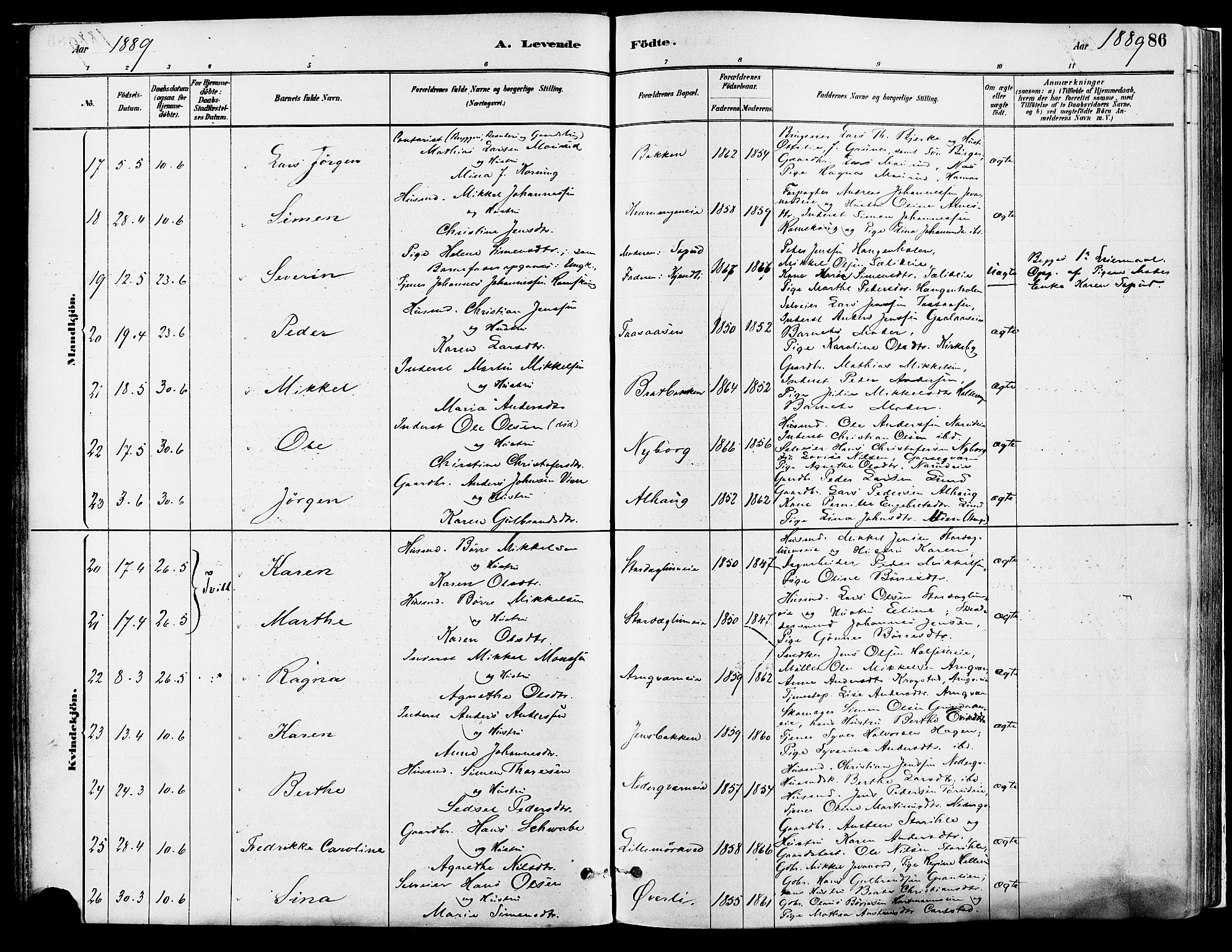 Vang prestekontor, Hedmark, AV/SAH-PREST-008/H/Ha/Haa/L0018A: Parish register (official) no. 18A, 1880-1906, p. 86