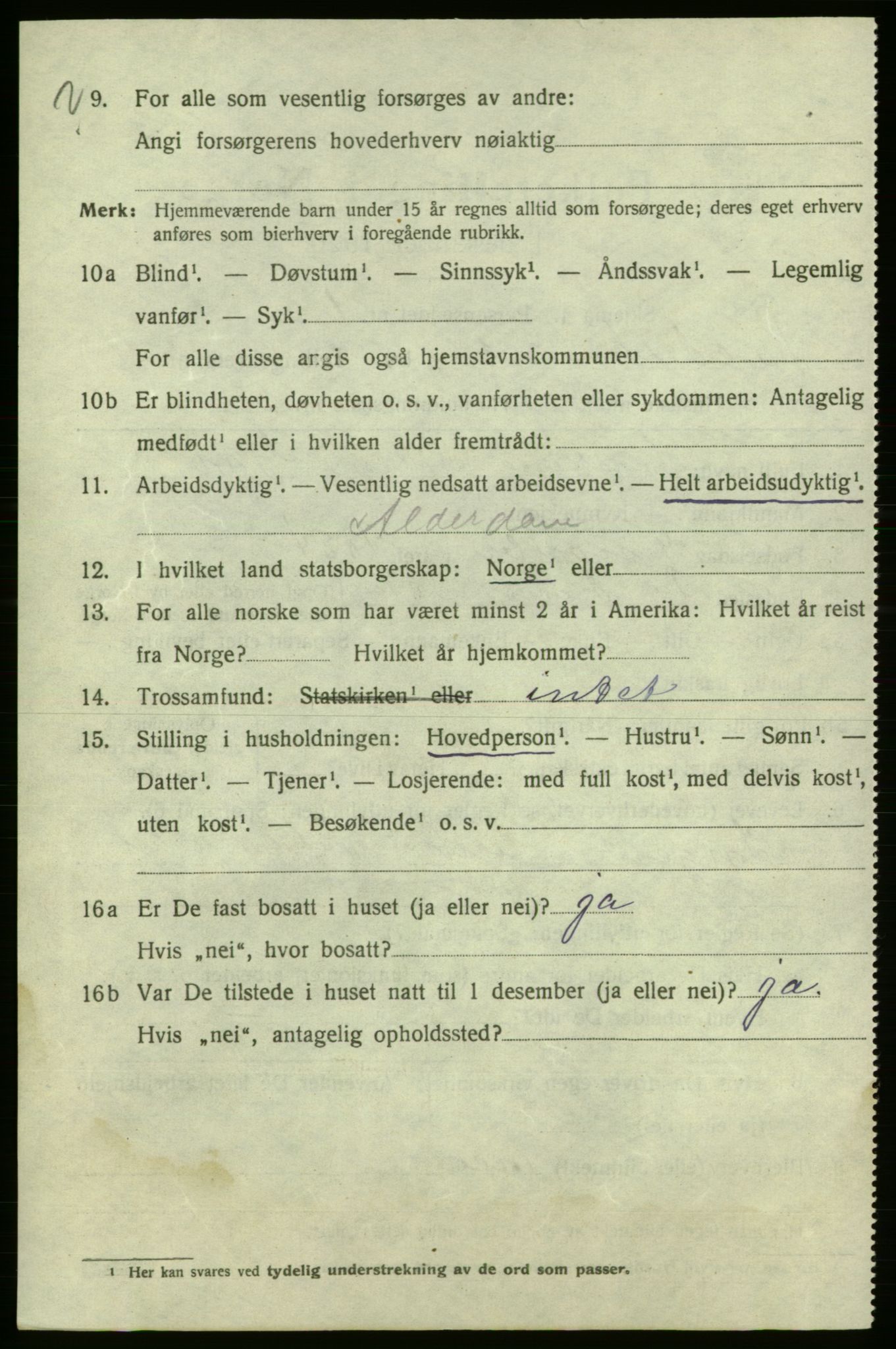 SAO, 1920 census for Fredrikshald, 1920, p. 18976