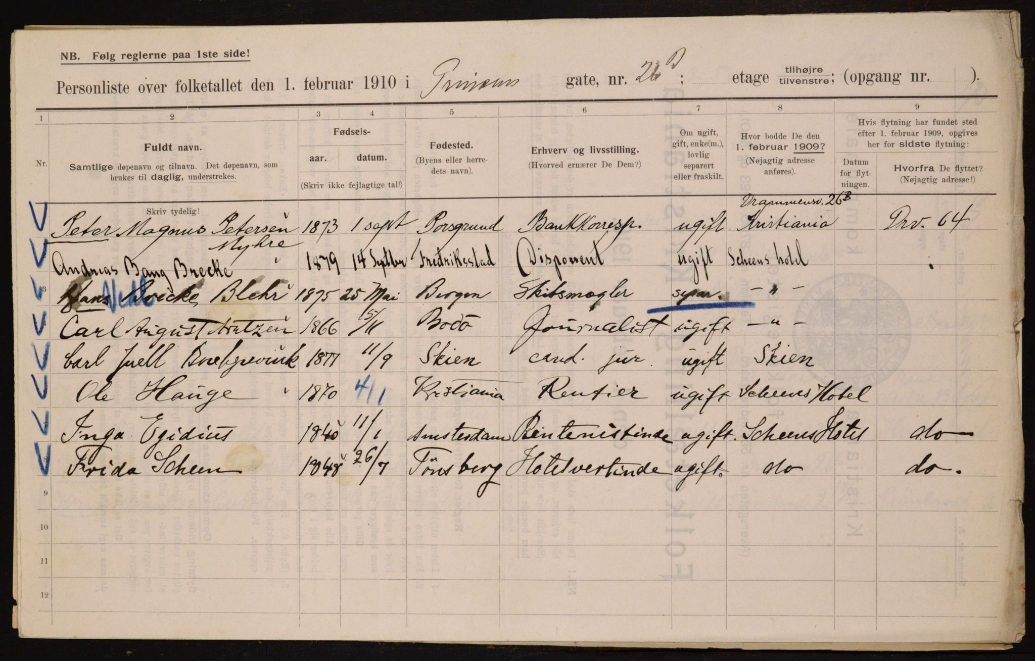 OBA, Municipal Census 1910 for Kristiania, 1910, p. 77840