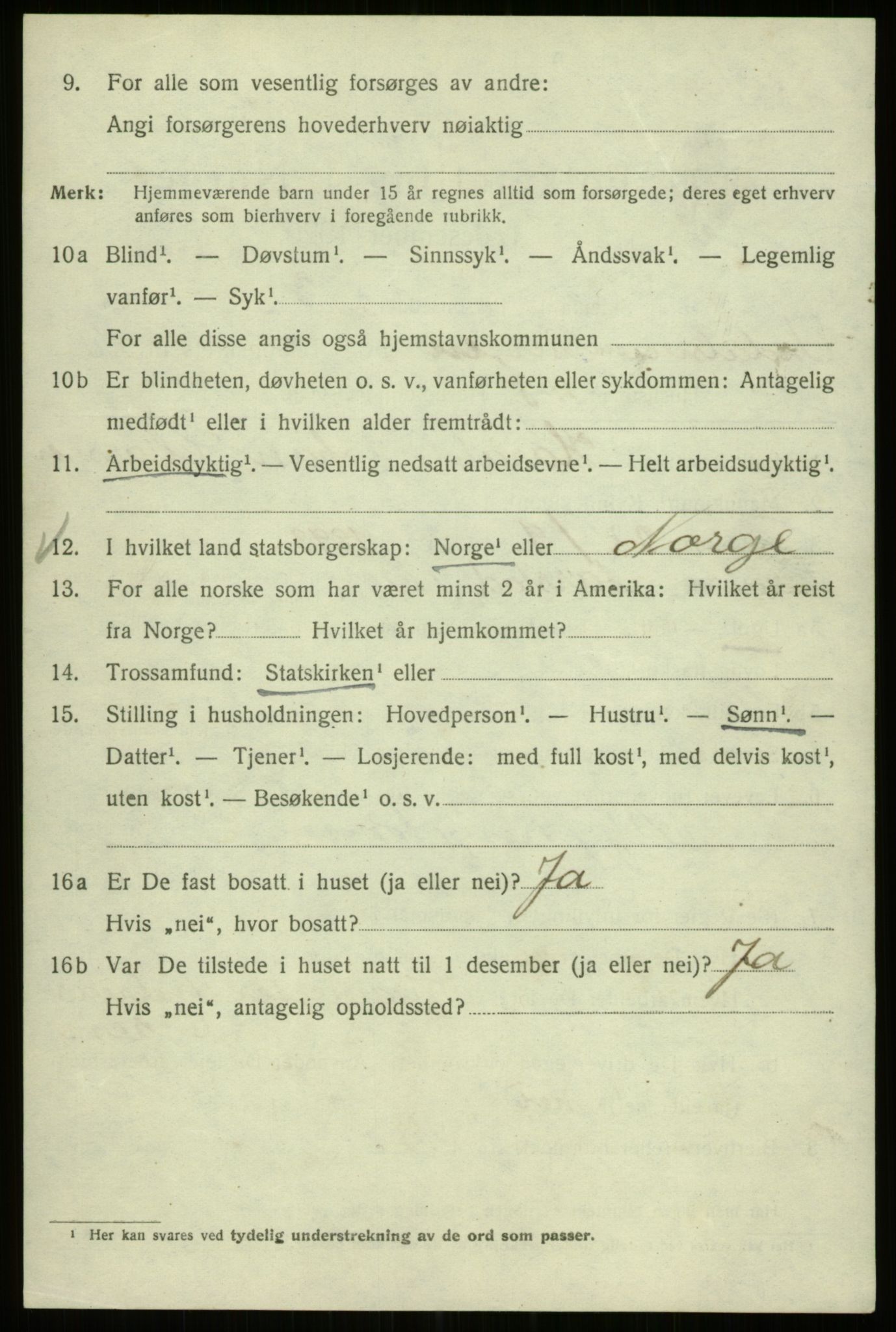 SAB, 1920 census for Bergen, 1920, p. 235637