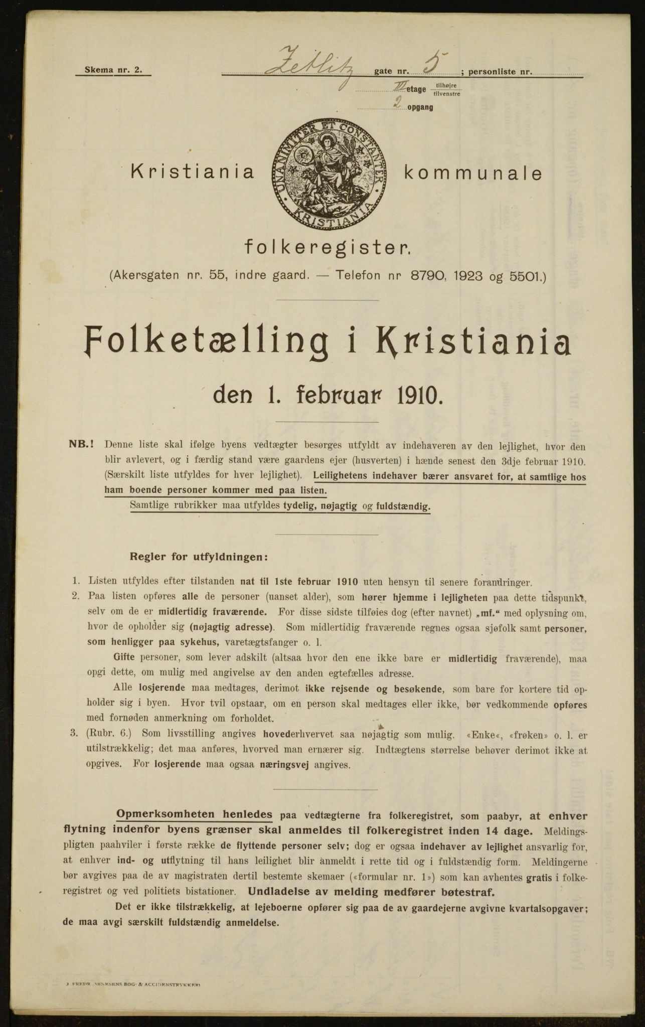 OBA, Municipal Census 1910 for Kristiania, 1910, p. 122023