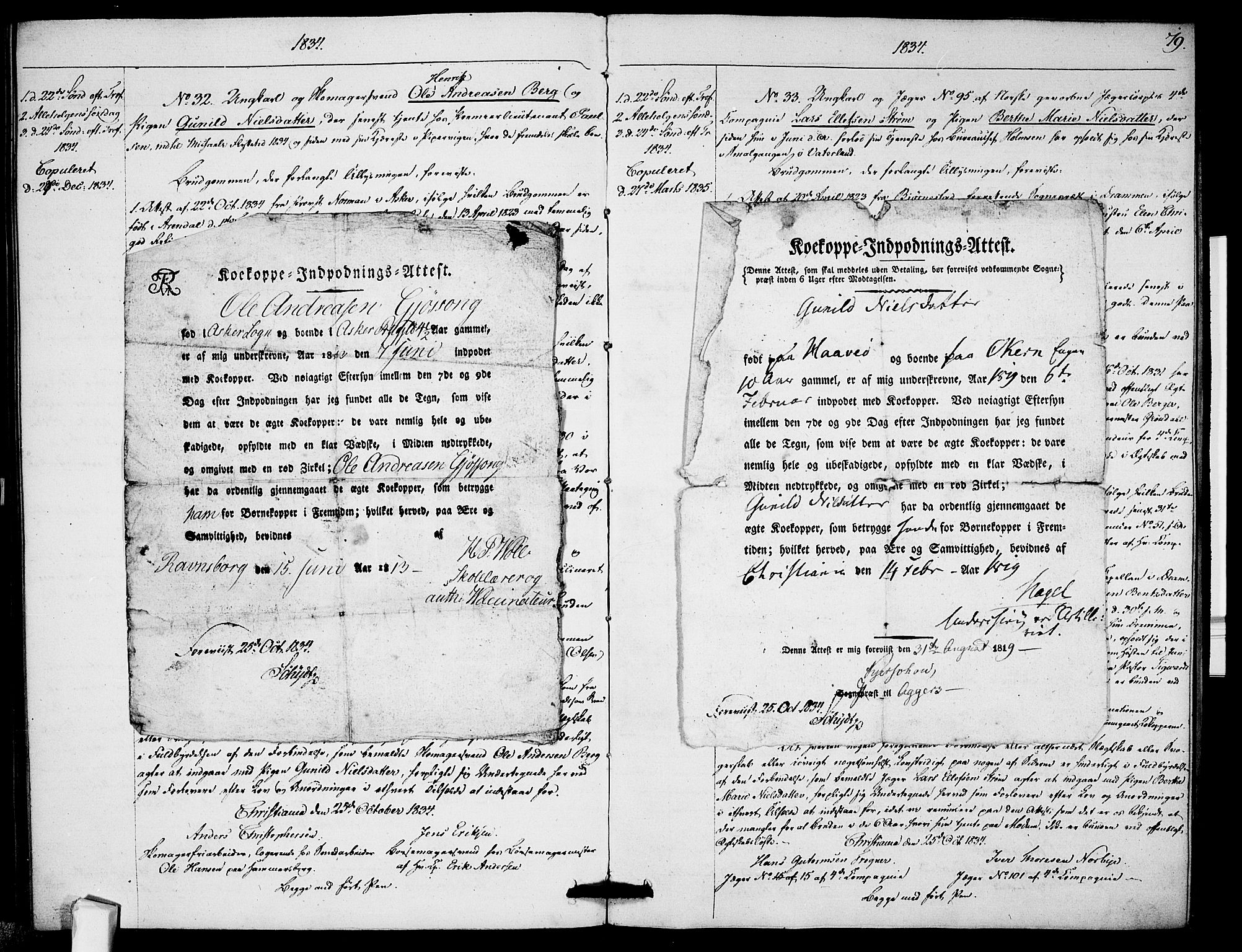 Garnisonsmenigheten Kirkebøker, SAO/A-10846/H/Ha/L0002: Banns register no. I 2, 1829-1835, p. 79