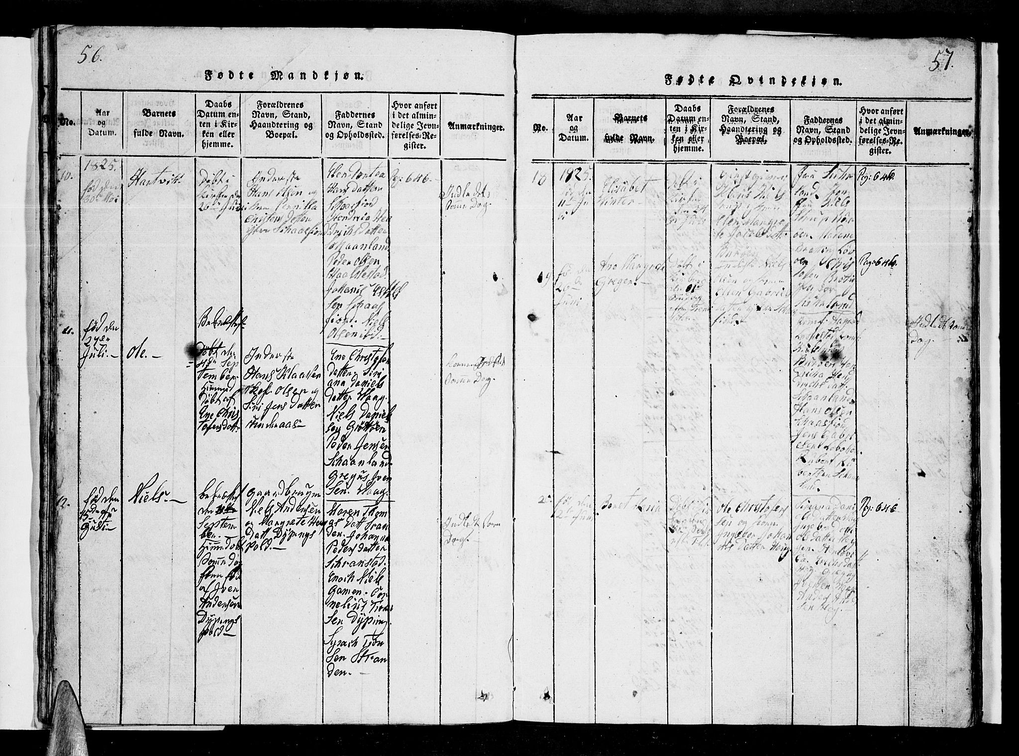 Ministerialprotokoller, klokkerbøker og fødselsregistre - Nordland, AV/SAT-A-1459/855/L0812: Parish register (copy) no. 855C01, 1821-1838, p. 56-57