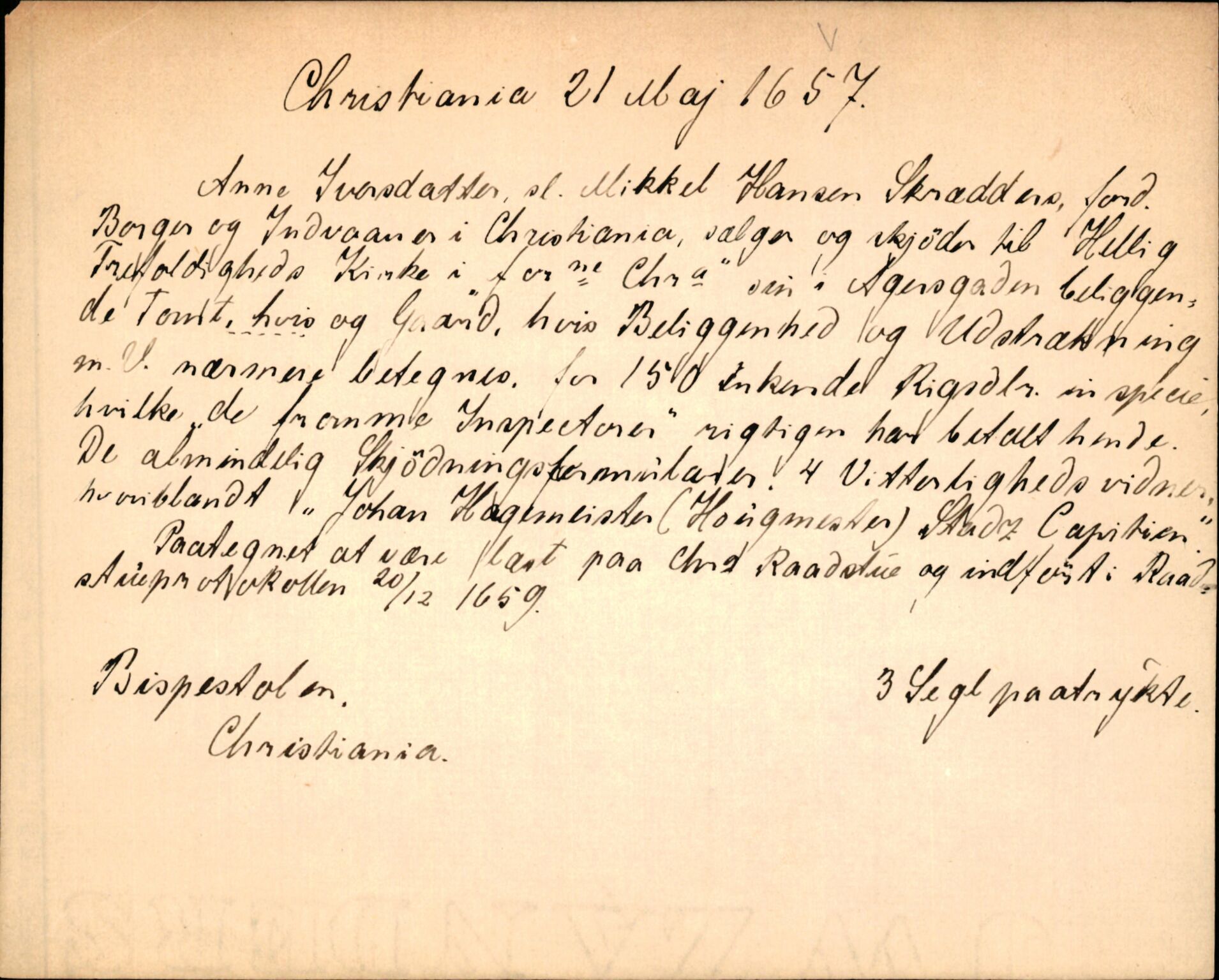 Riksarkivets diplomsamling, AV/RA-EA-5965/F35/F35k/L0001: Regestsedler: Prestearkiver fra Østfold og Akershus, p. 275