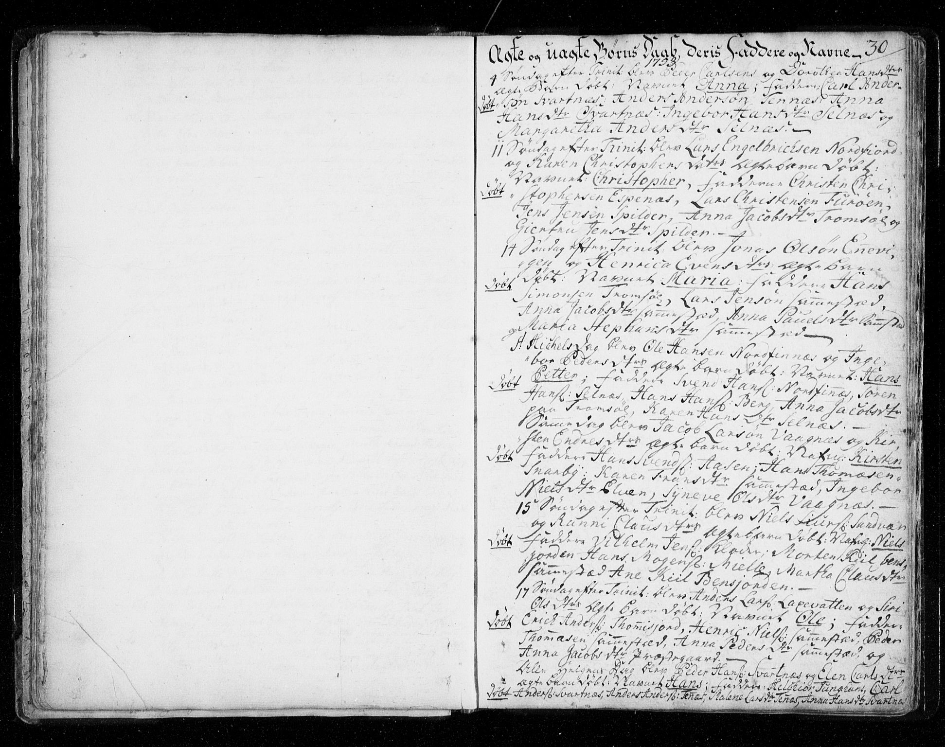 Tromsø sokneprestkontor/stiftsprosti/domprosti, SATØ/S-1343/G/Ga/L0002kirke: Parish register (official) no. 2, 1753-1778, p. 30