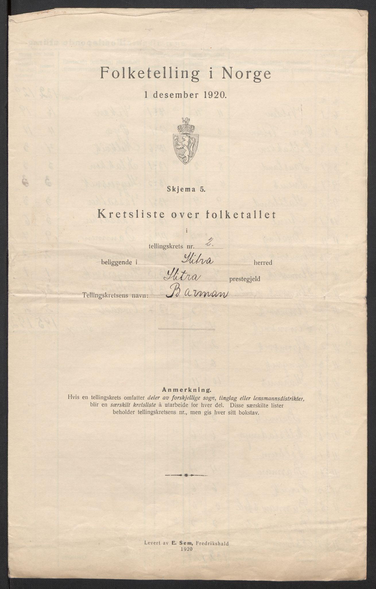 SAT, 1920 census for Hitra, 1920, p. 9