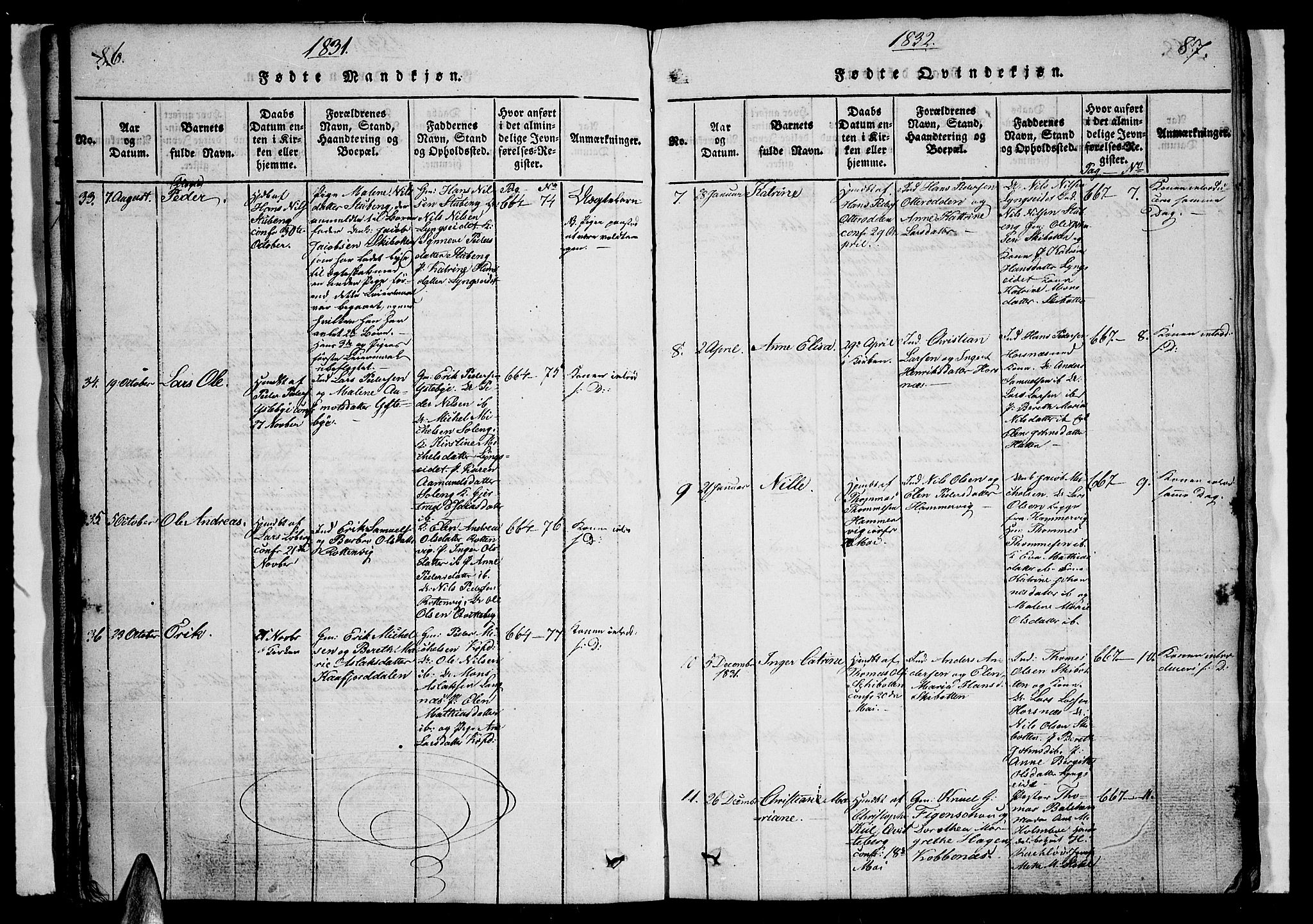 Lyngen sokneprestembete, AV/SATØ-S-1289/H/He/Heb/L0001klokker: Parish register (copy) no. 1, 1826-1838, p. 86-87