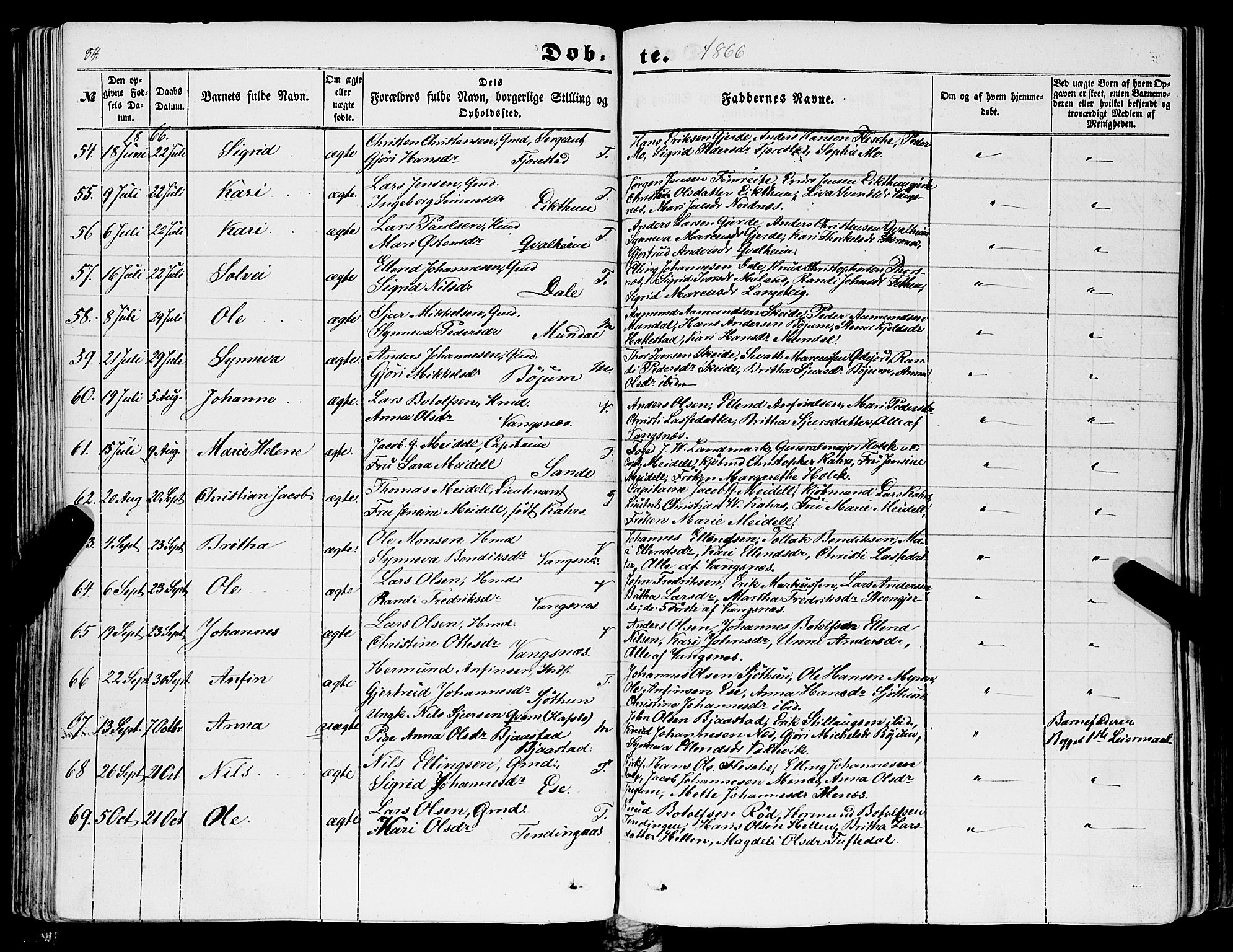 Balestrand sokneprestembete, AV/SAB-A-79601/H/Haa/Haaa/L0002: Parish register (official) no. A 2, 1847-1866, p. 84