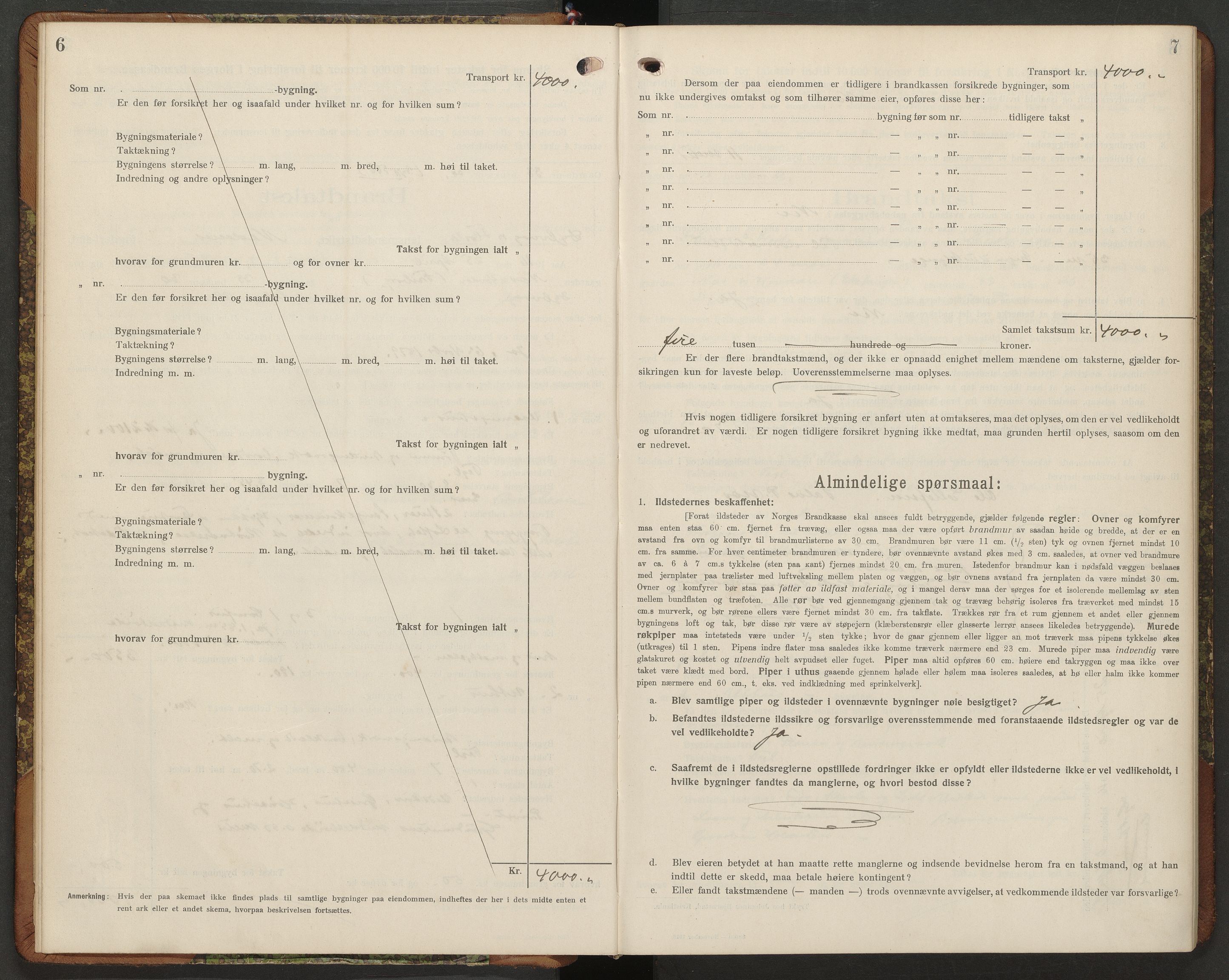 Norges Brannkasse Dypvåg og Flosta, AV/SAK-2241-0008/F/Fa/L0007: Branntakstprotokoll nr. 7 med gårdsnavnregister, 1916-1927