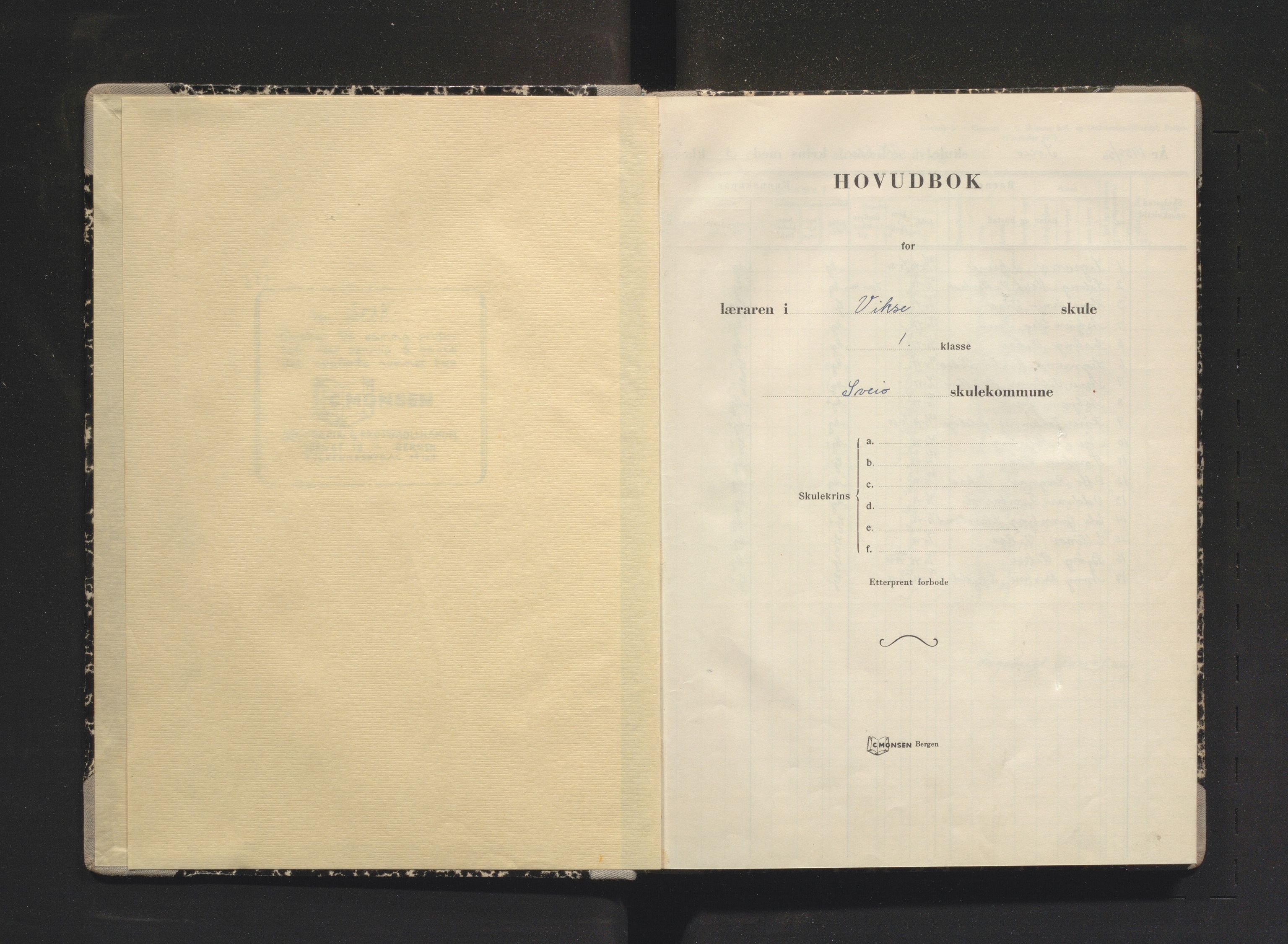 Sveio kommune. Barneskulane, IKAH/1216-231/F/Fa/L0022: Skuleprotokoll for Vikse skule, 1955-1968