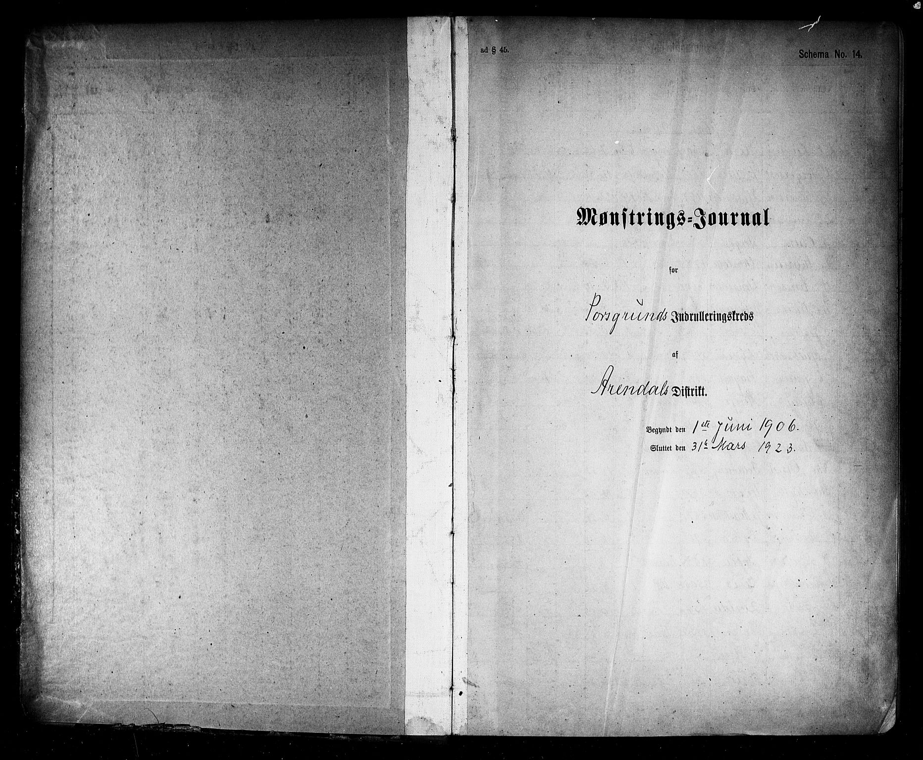 Porsgrunn innrulleringskontor, SAKO/A-829/H/Ha/L0009: Mønstringsjournal, 1906-1923, p. 2