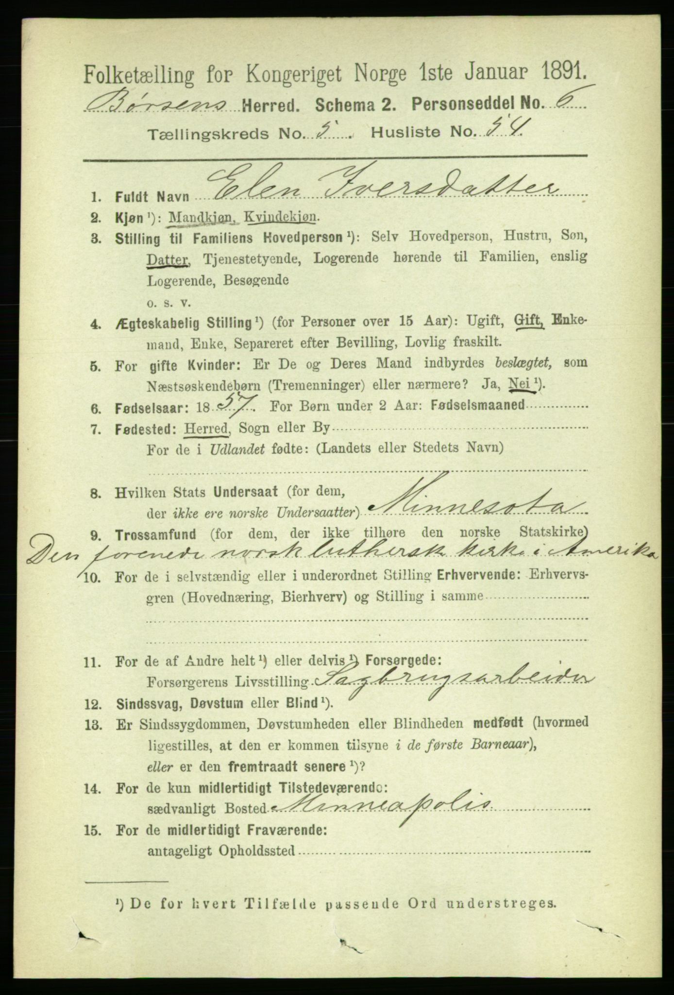 RA, 1891 census for 1658 Børsa, 1891, p. 2300