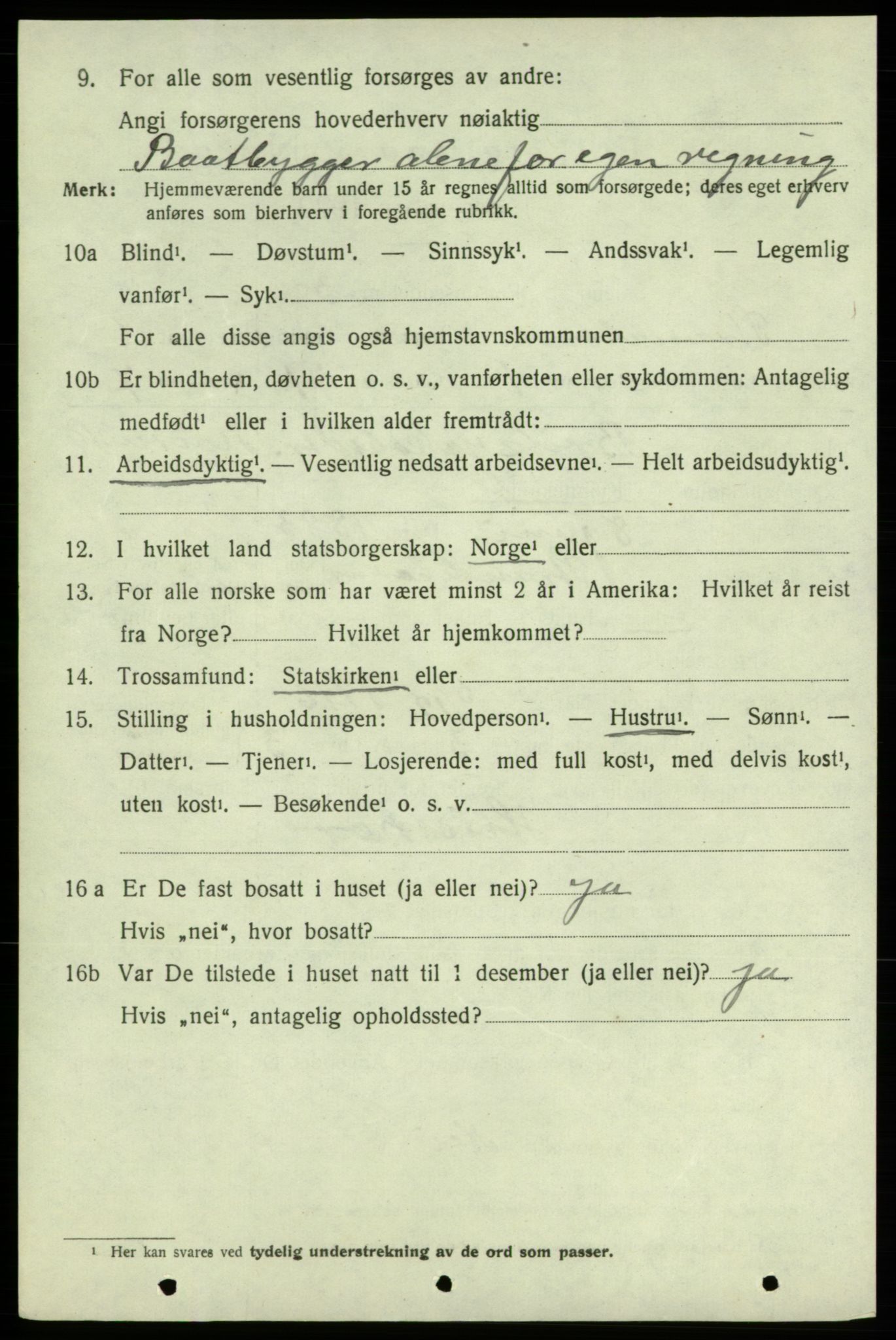 SAB, 1920 census for Strandebarm, 1920, p. 3951