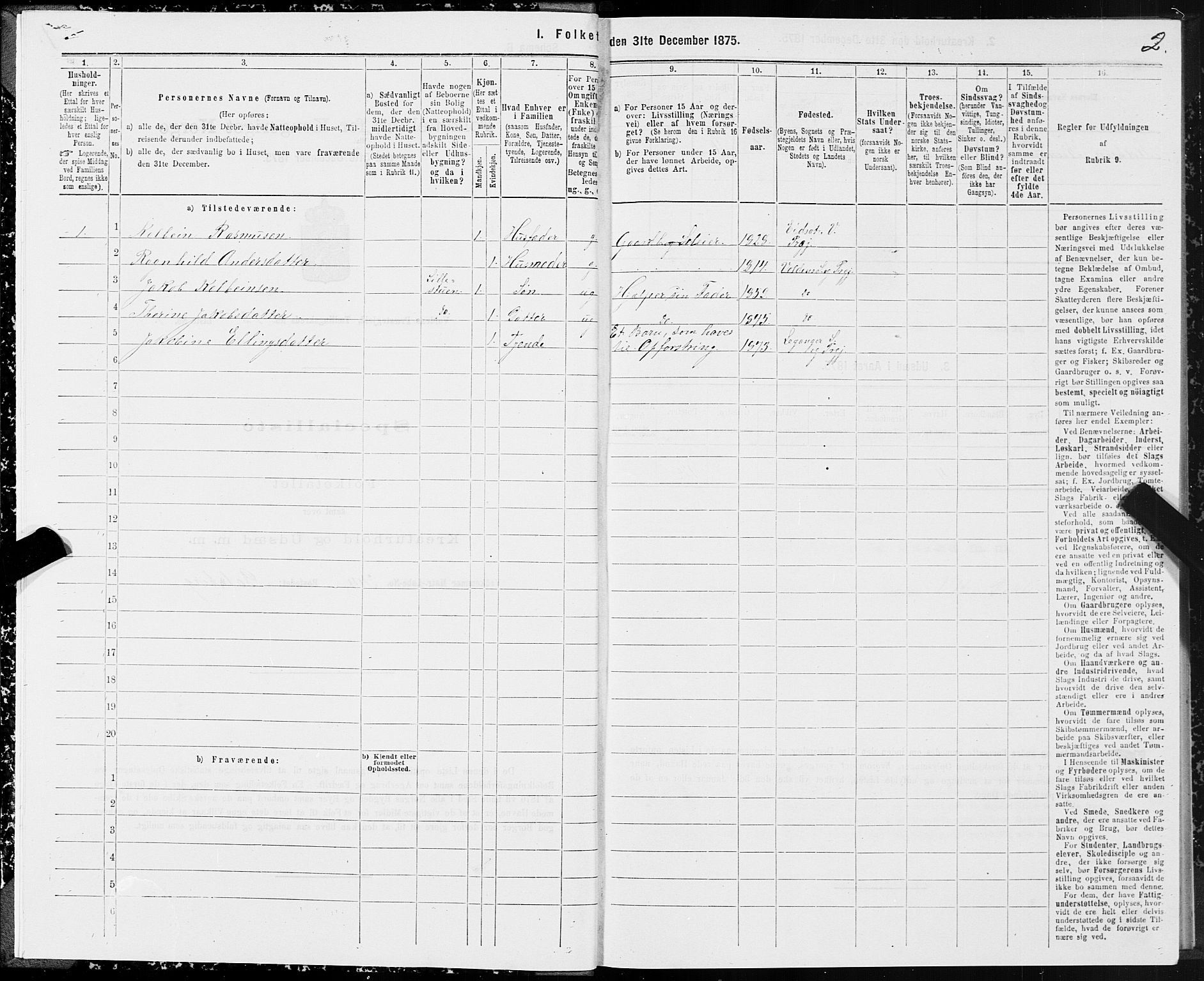 SAT, 1875 census for 1519P Volda, 1875, p. 7002